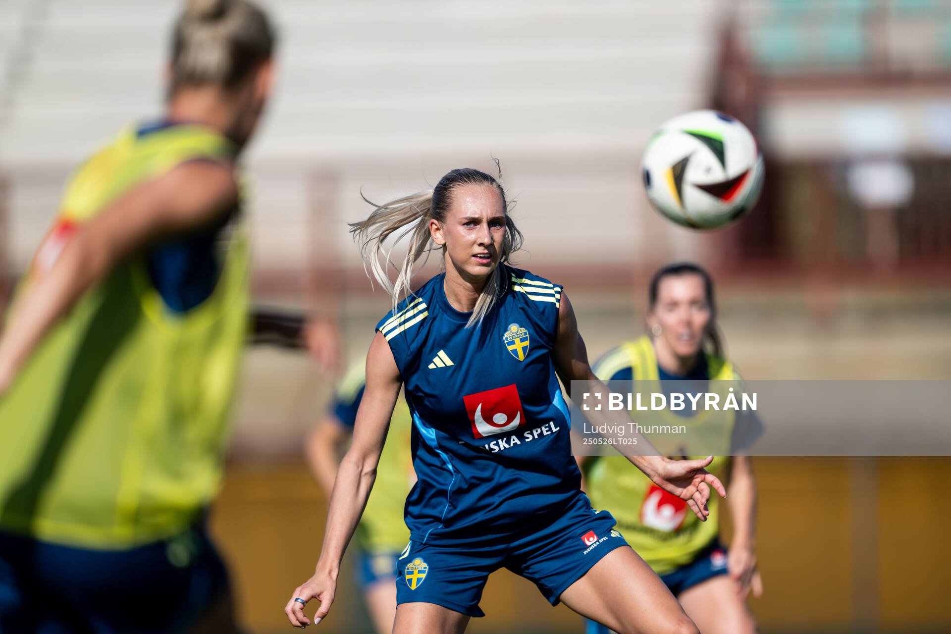 Ellen Wangerheim of the Swedish women’s national football team during a training session on May 26, 2025 in Fidenza. 