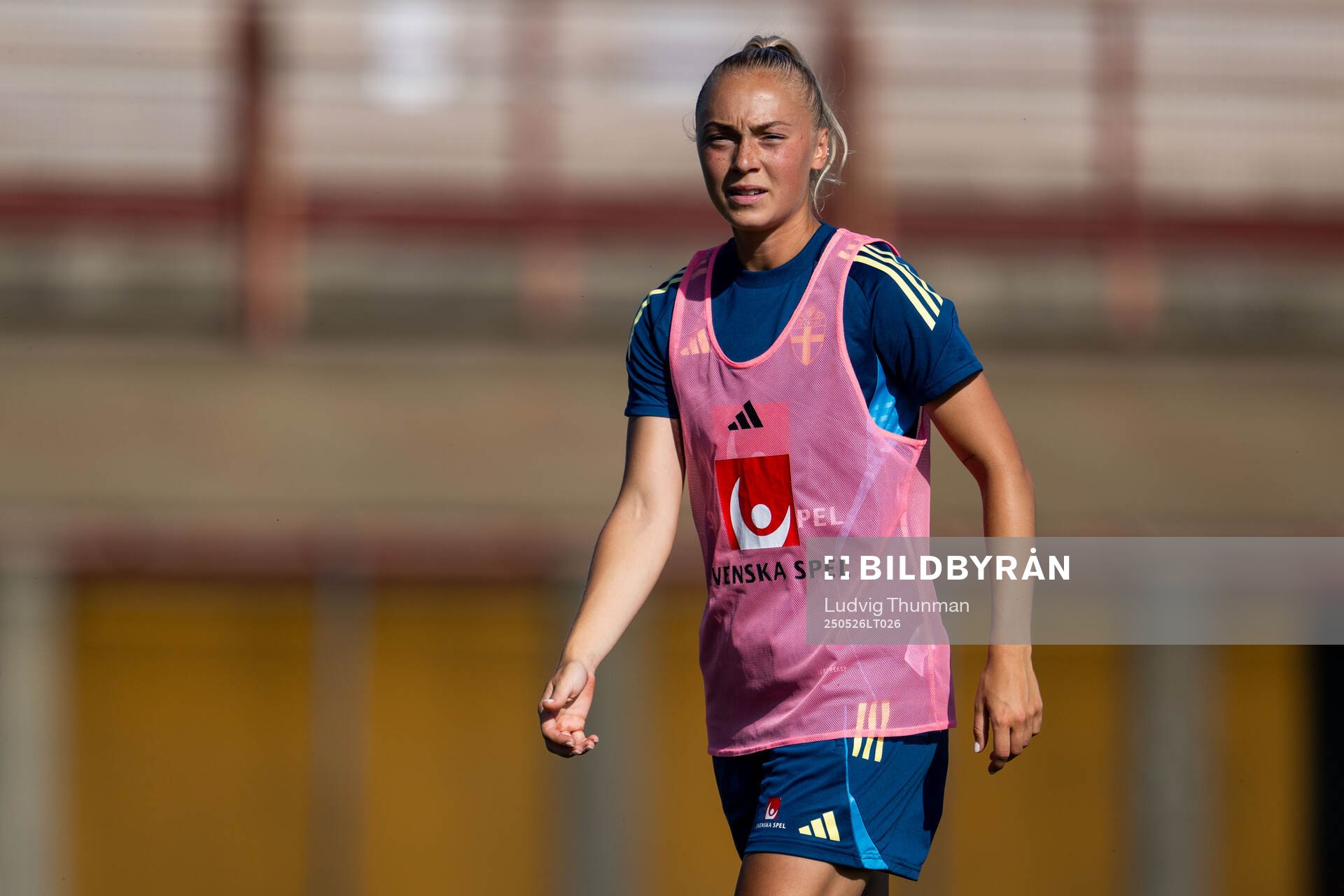 Hanna Bennison of the Swedish women’s national football team during a training session on May 26, 2025 in Fidenza. 