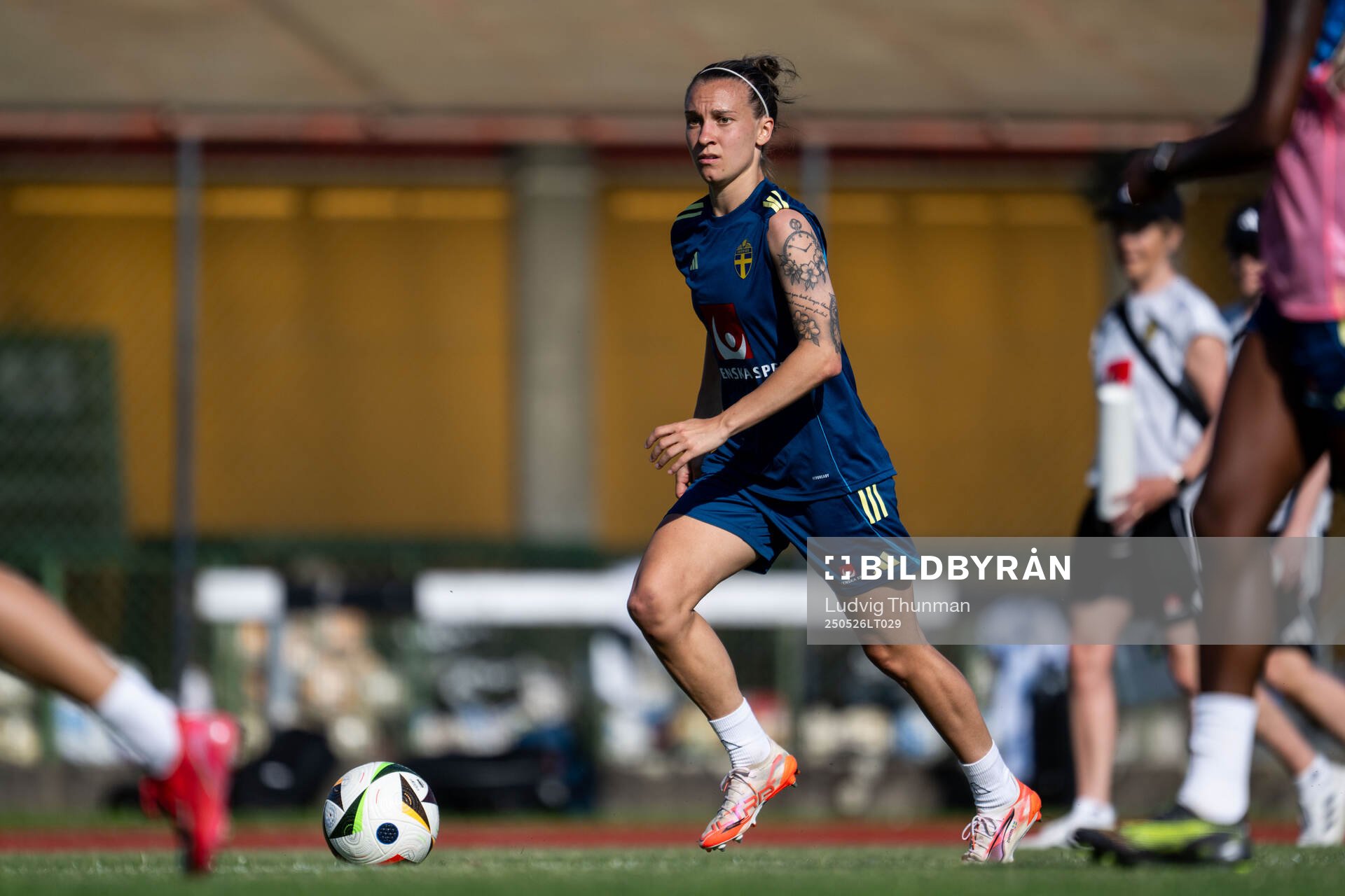 Julia Zigiotti Olme of the Swedish women’s national football team during a training session on May 26, 2025 in Fidenza. 