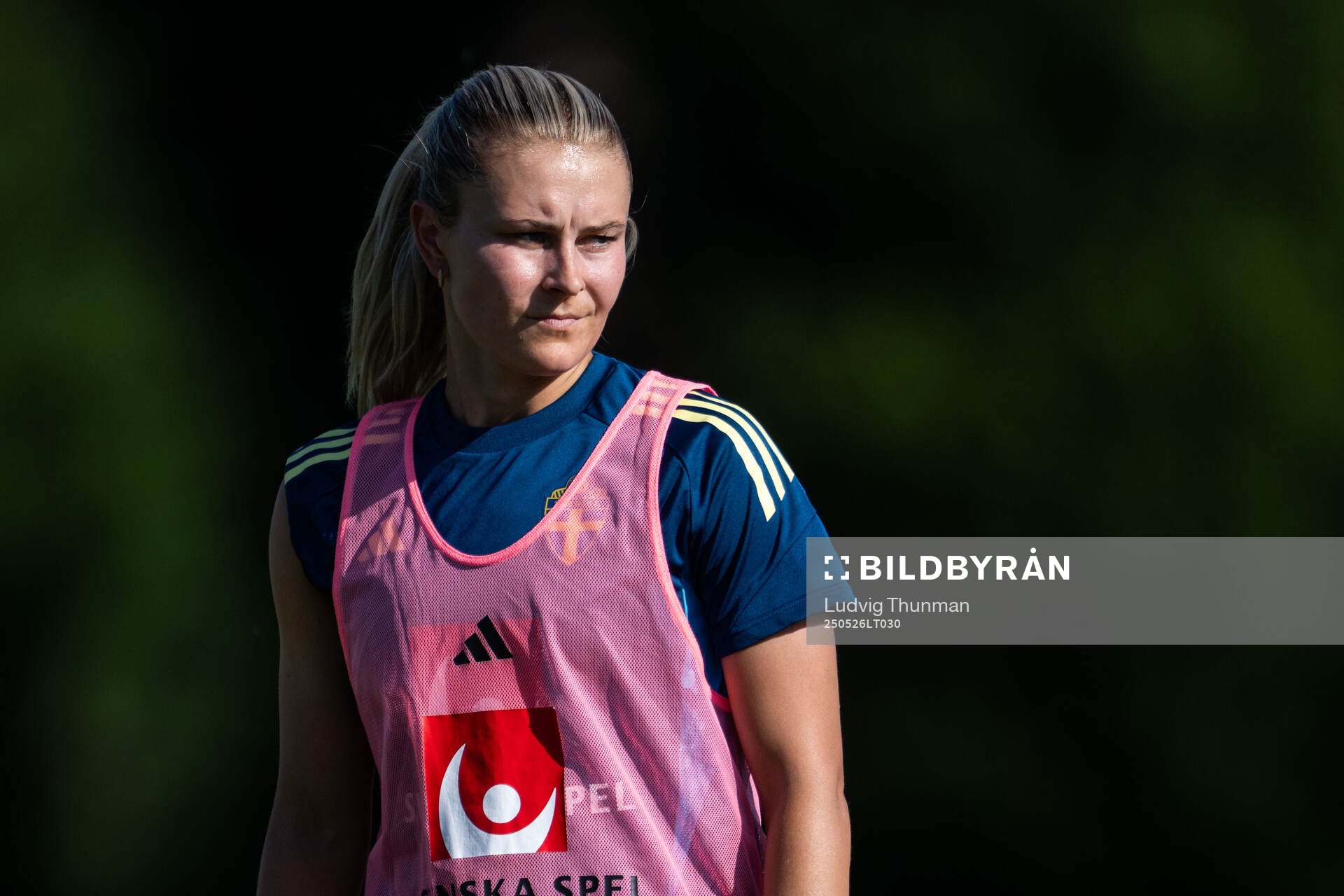 Amanda Nildén of the Swedish women’s national football team during a training session on May 26, 2025 in Fidenza. 