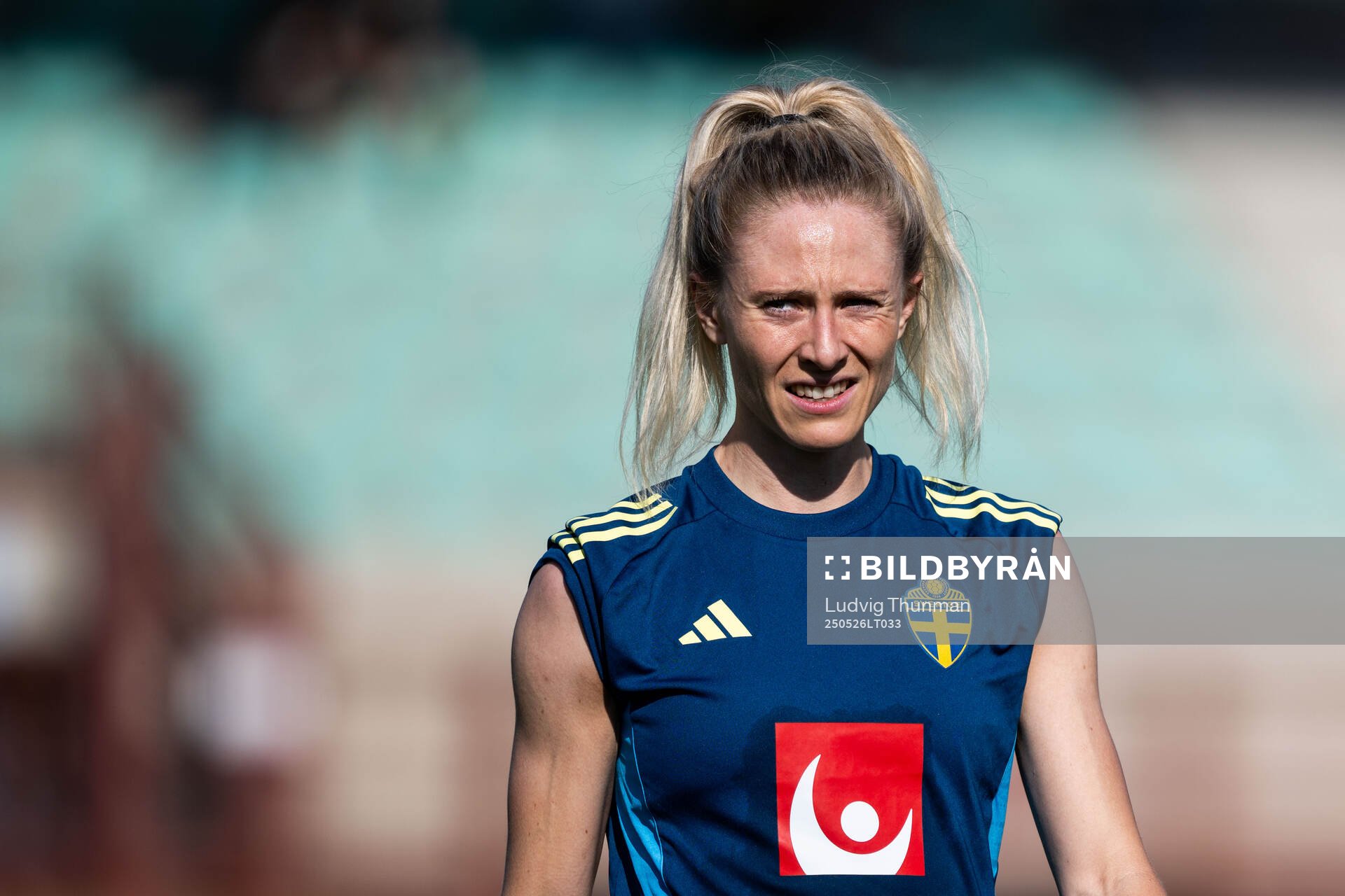 Rebecka Blomqvist of the Swedish women’s national football team during a training session on May 26, 2025 in Fidenza. 