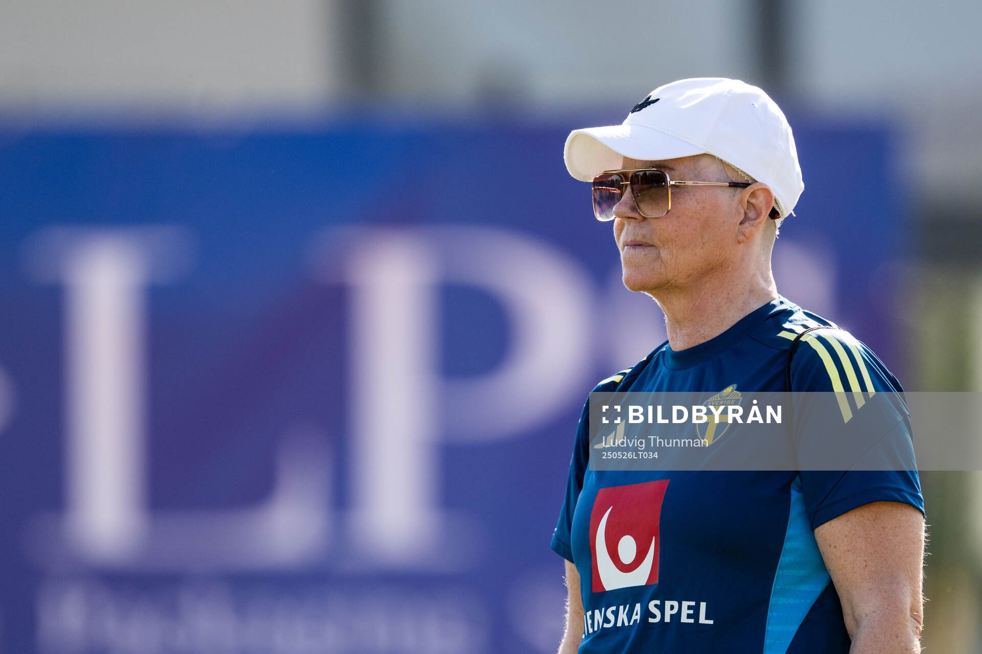 Marika Domanski Lyfors, head of the Swedish women’s national football team during a training session on May 26, 2025 in Fidenza. 