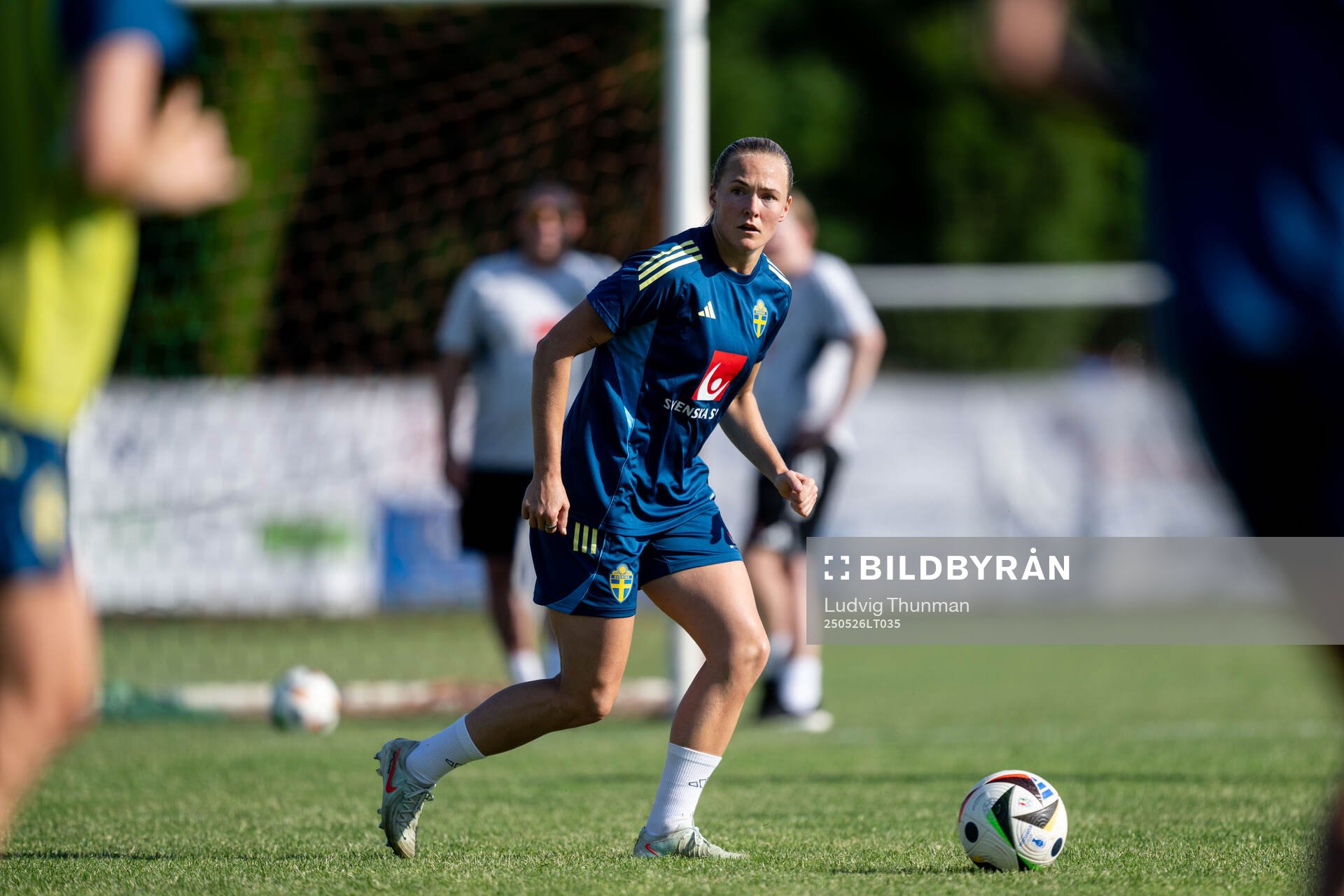 Magdalena Eriksson of the Swedish women’s national football team during a training session on May 26, 2025 in Fidenza. 