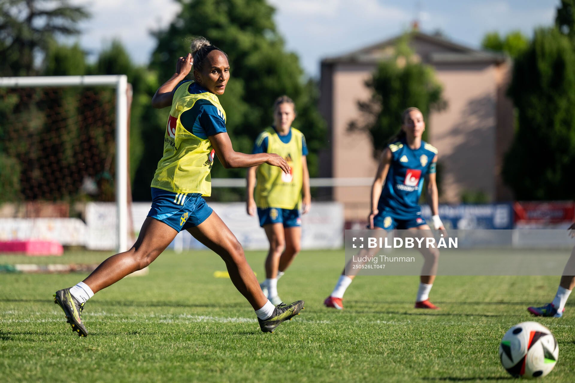 Madelen Janogy of the Swedish women’s national football team during a training session on May 26, 2025 in Fidenza. 