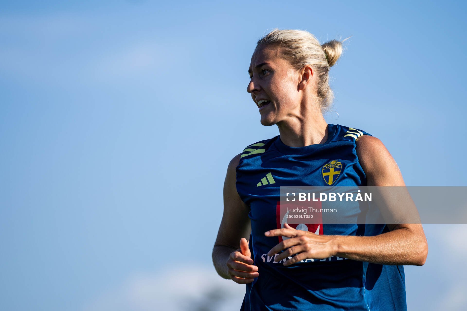 Emma Kullberg of the Swedish women’s national football team during a training session on May 26, 2025 in Fidenza. 