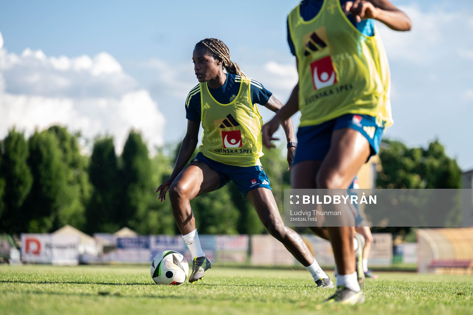 Evelyn Ijeh of the Swedish women’s national football team during a training session on May 26, 2025 in Fidenza. 
