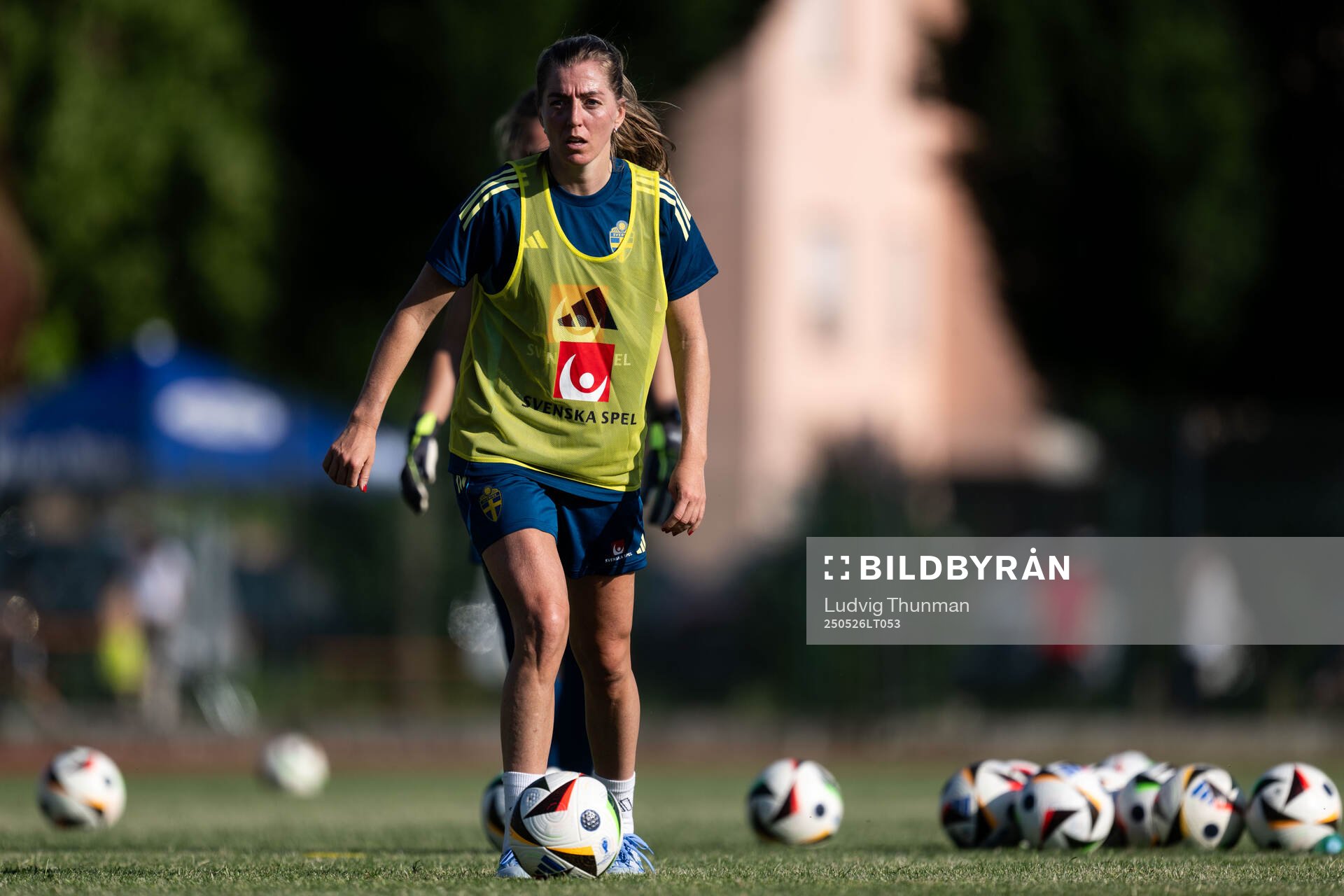 Linda Sembrant of the Swedish women’s national football team during a training session on May 26, 2025 in Fidenza. 