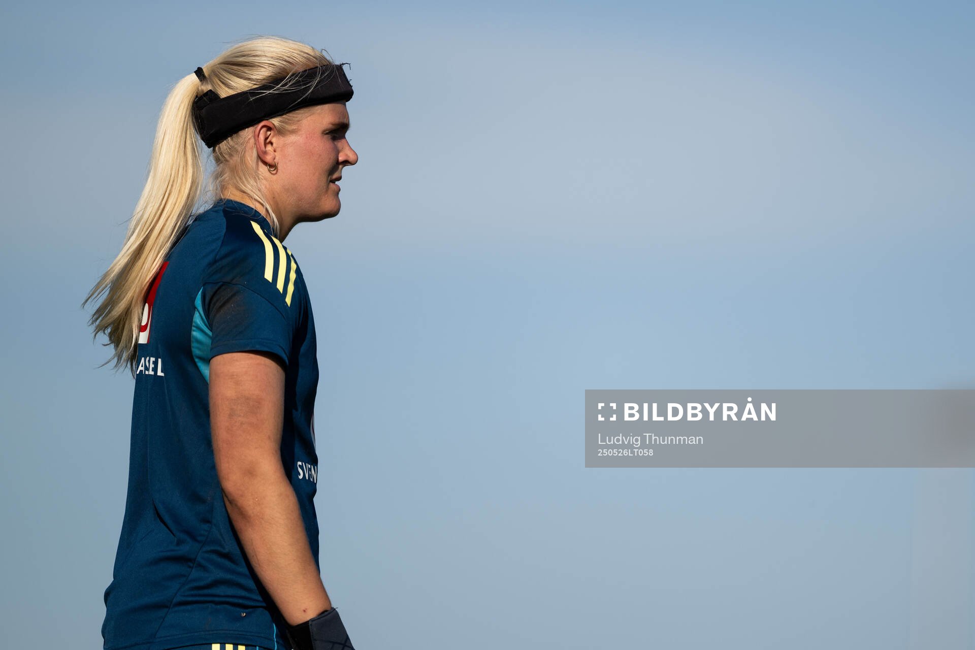 Goalkeeper Emma Holmgren of the Swedish women’s national football team during a training session on May 26, 2025 in Fidenza. 