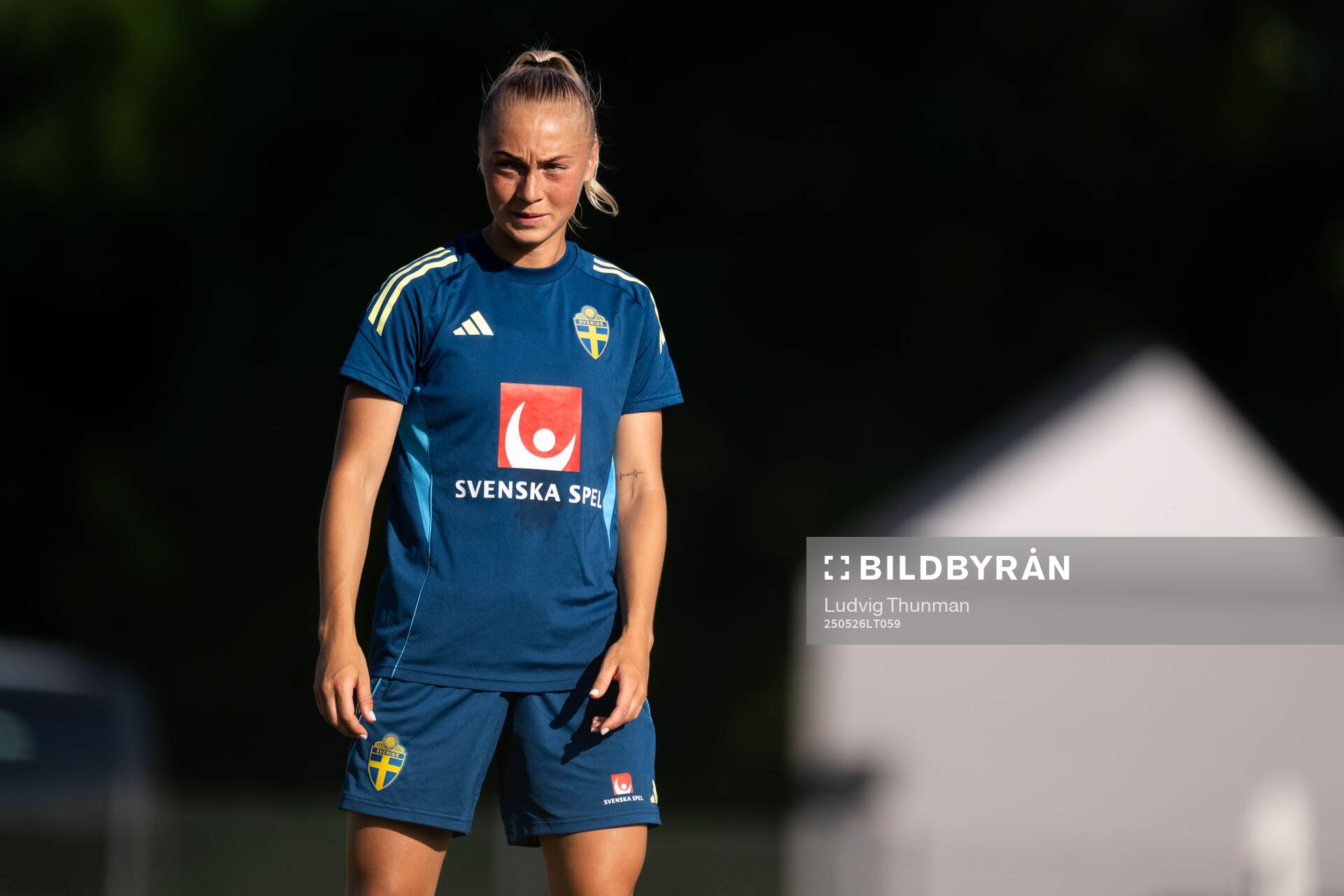 Hanna Bennison of the Swedish women’s national football team during a training session on May 26, 2025 in Fidenza. 