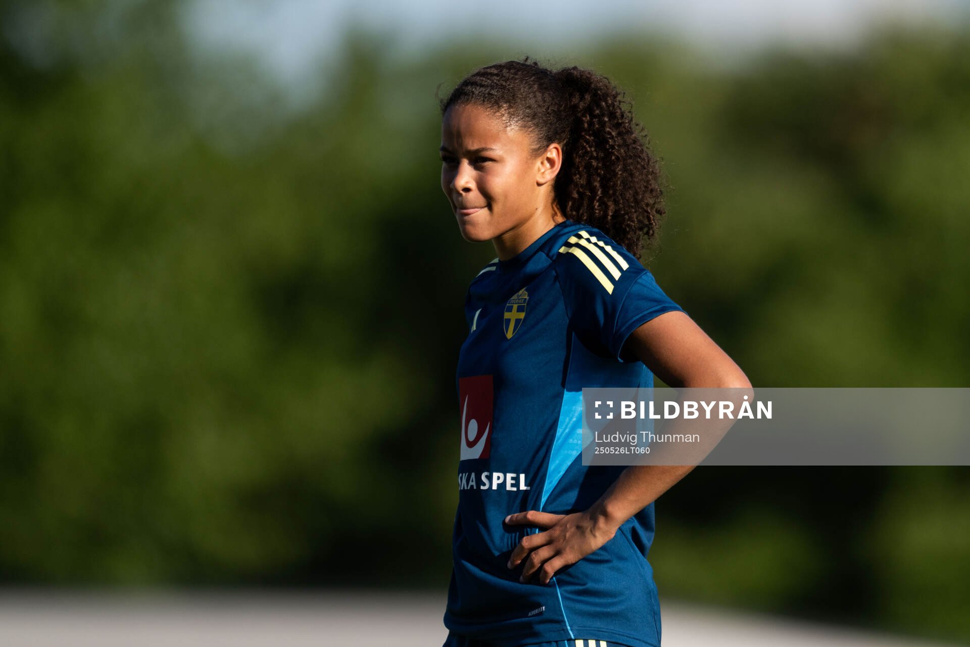 Felicia Schröder of the Swedish women’s national football team during a training session on May 26, 2025 in Fidenza. 