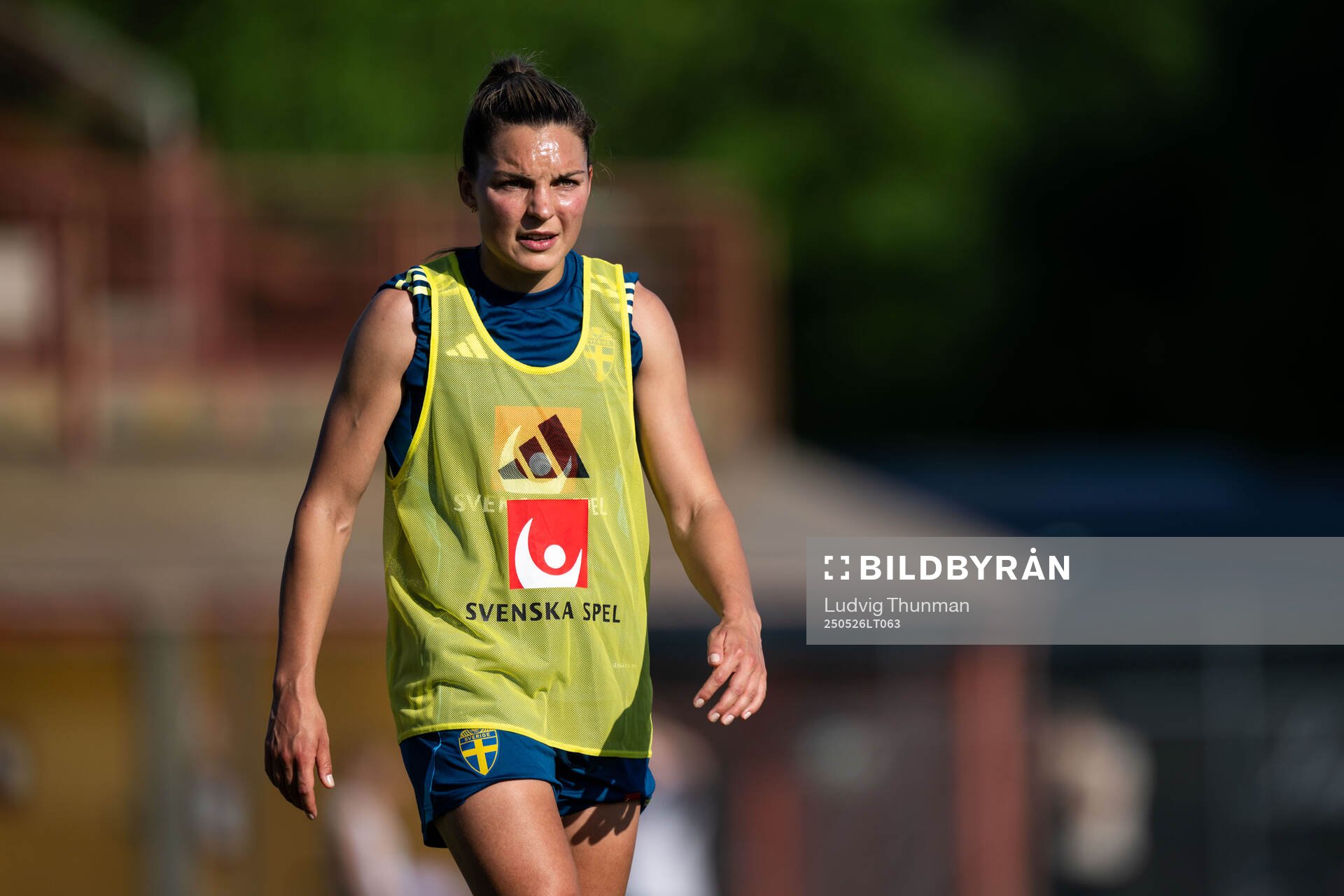 Johanna Rytting Kaneryd of the Swedish women’s national football team during a training session on May 26, 2025 in Fidenza. 
