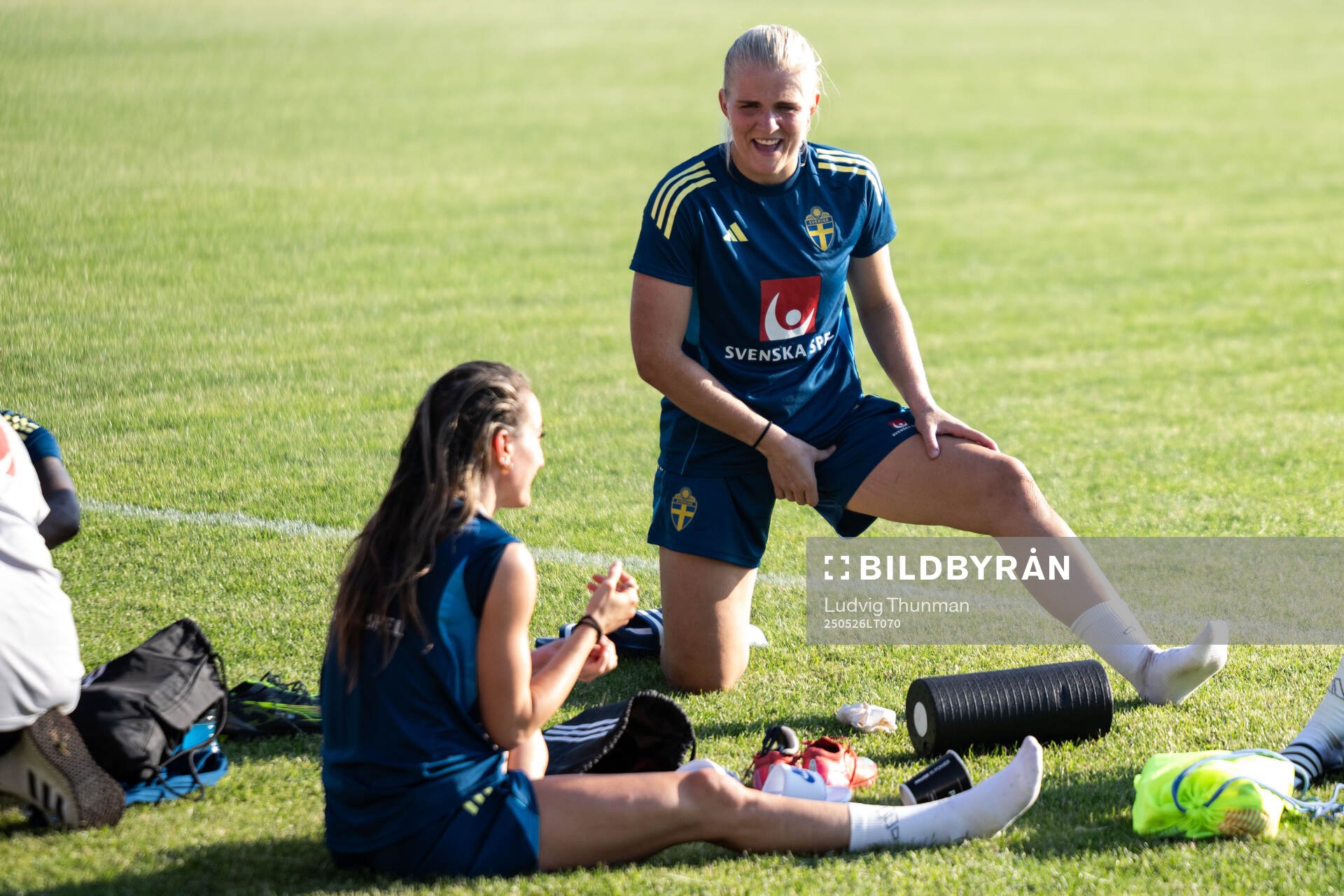 Goalkeeper Emma Holmgren of the Swedish women’s national football team during a training session on May 26, 2025 in Fidenza. 