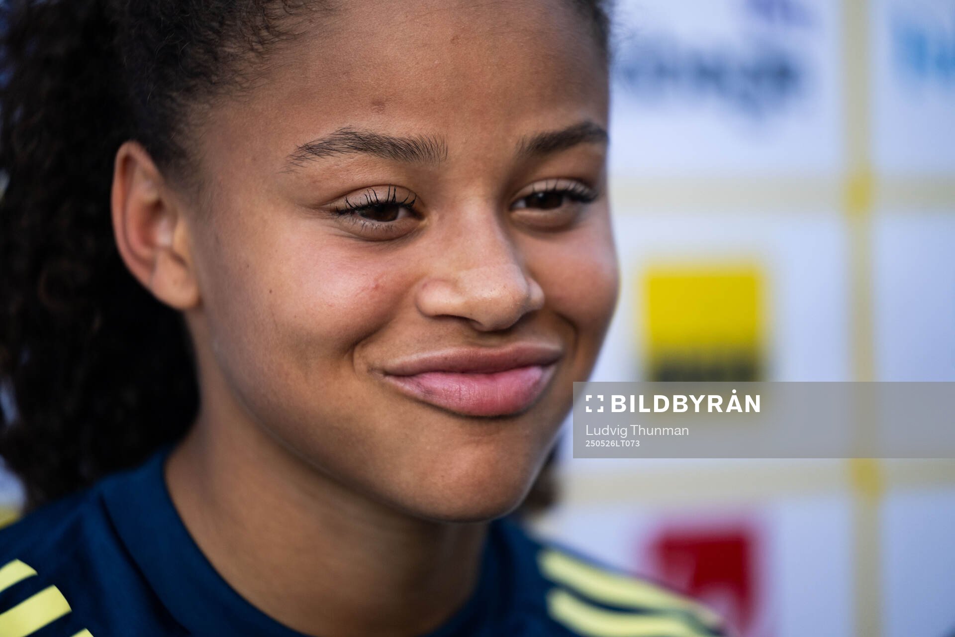 Felicia Schröder of the Swedish women’s national football team in mixed zone after a training session on May 26, 2025 in Fidenza. 