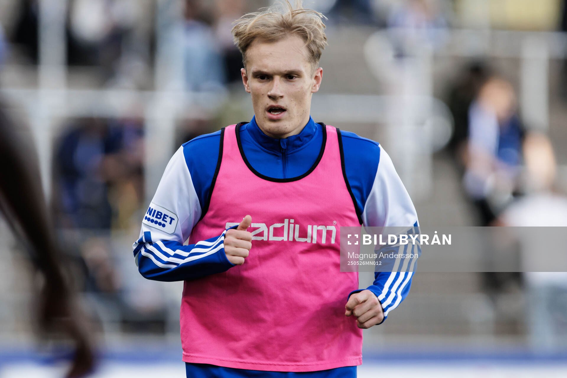 IFK Norrköpings Marcus Baggesen inför fotbollsmatchen i Allsvenskan mellan IFK Norrköping och Mjällby den 26 maj 2025 i Norrköping.