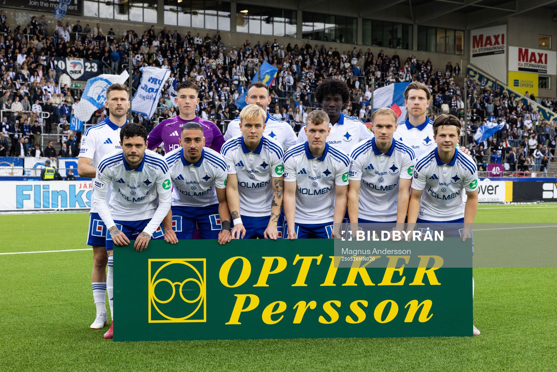 IFK Norrköpings startelva inför fotbollsmatchen i Allsvenskan mellan IFK Norrköping och Mjällby den 26 maj 2025 i Norrköping. 