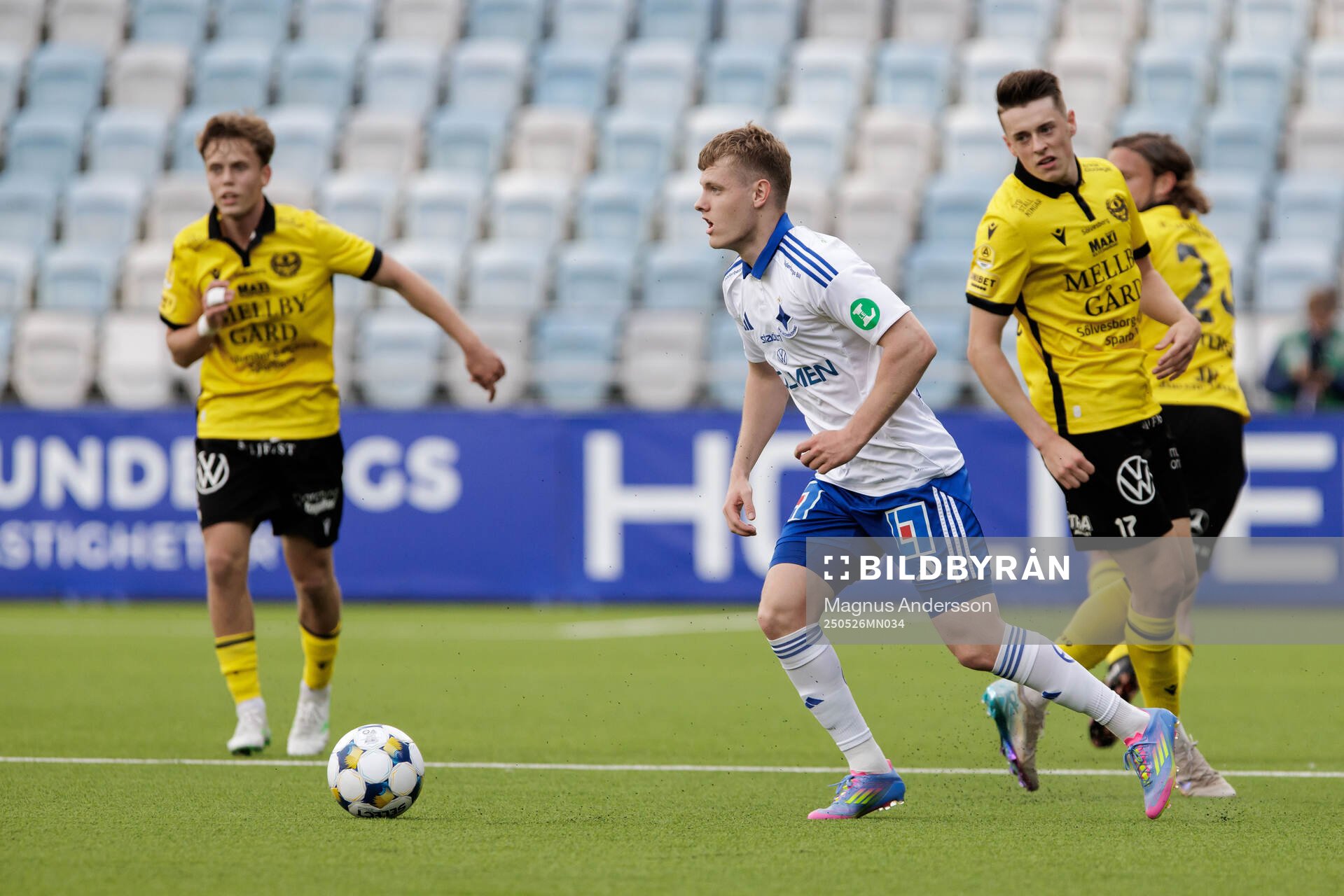 IFK Norrköpings Sebastian Vinther Jørgensen under fotbollsmatchen i Allsvenskan mellan IFK Norrköping och Mjällby den 26 maj 2025 i Norrköping.