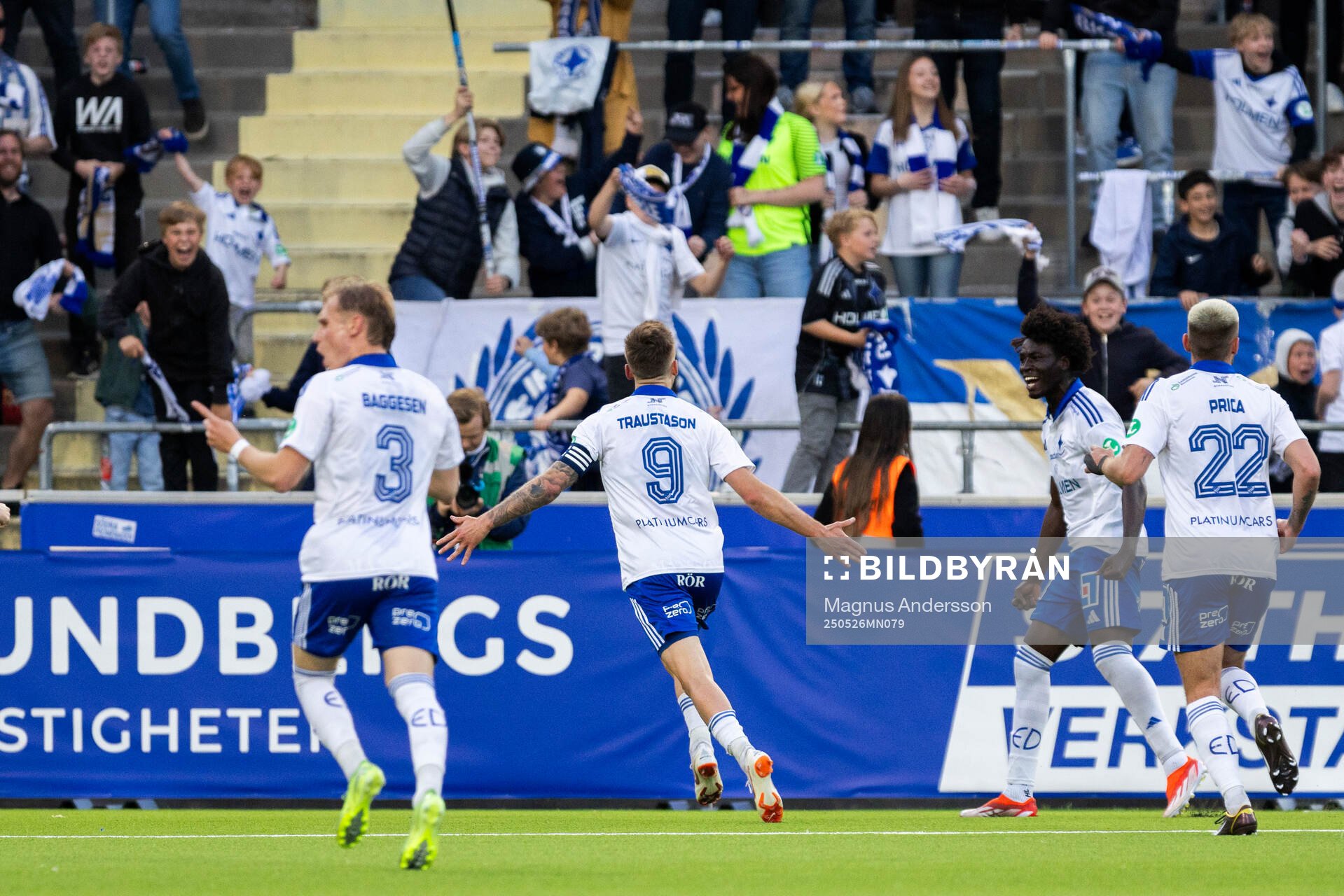 IFK Norrköpings Arnor Traustason jublar efter 1-1 under fotbollsmatchen i Allsvenskan mellan IFK Norrköping och Mjällby den 26 maj 2025 i Norrköping.