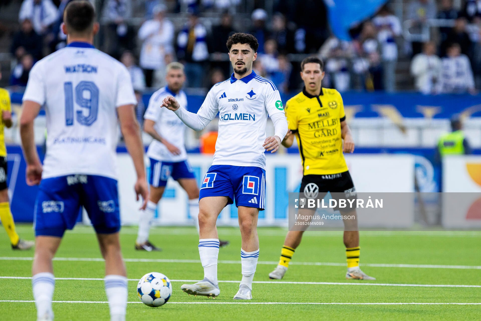 IFK Norrköpings Ismet Lushaku under fotbollsmatchen i Allsvenskan mellan IFK Norrköping och Mjällby den 26 maj 2025 i Norrköping. 