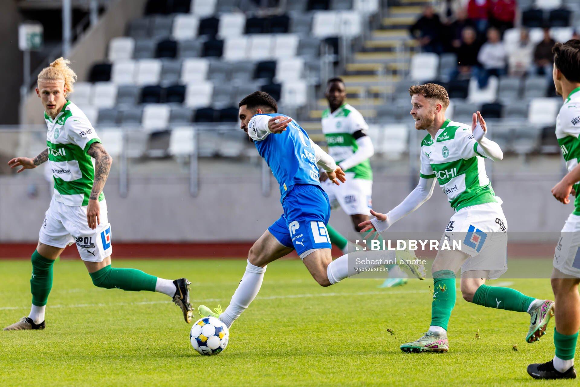 Oddevolds Daniel Krezic under fotbollsmatchen i Superettan mellan Oddevold och Västerås den 26 maj 2025 i Uddevalla. 