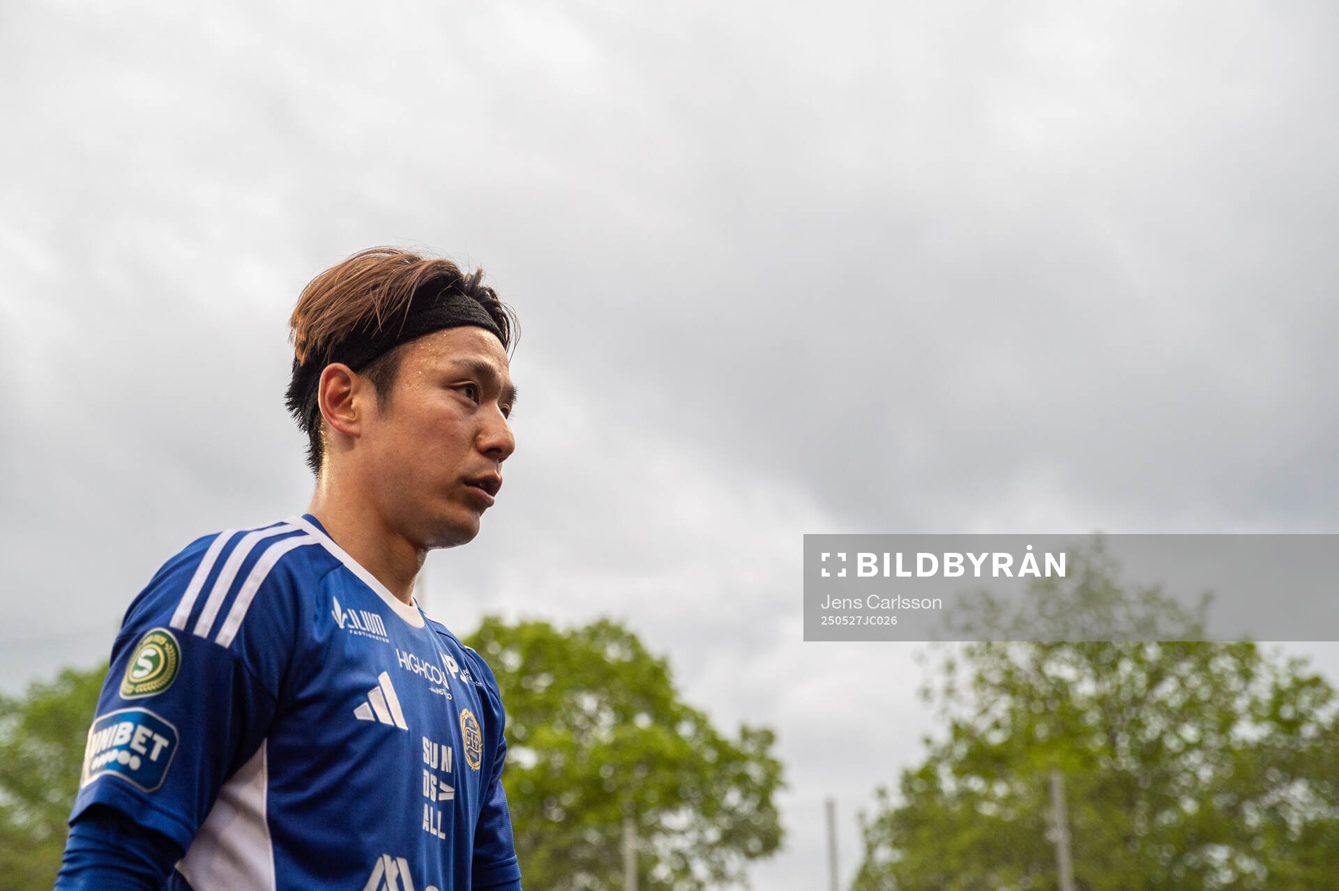GIF Sundsvalls Taiki Kagayama under fotbollsmatchen i Superettan mellan Sandvikens IF och GIF Sundsvall den 27 maj 2025 i Sandviken.