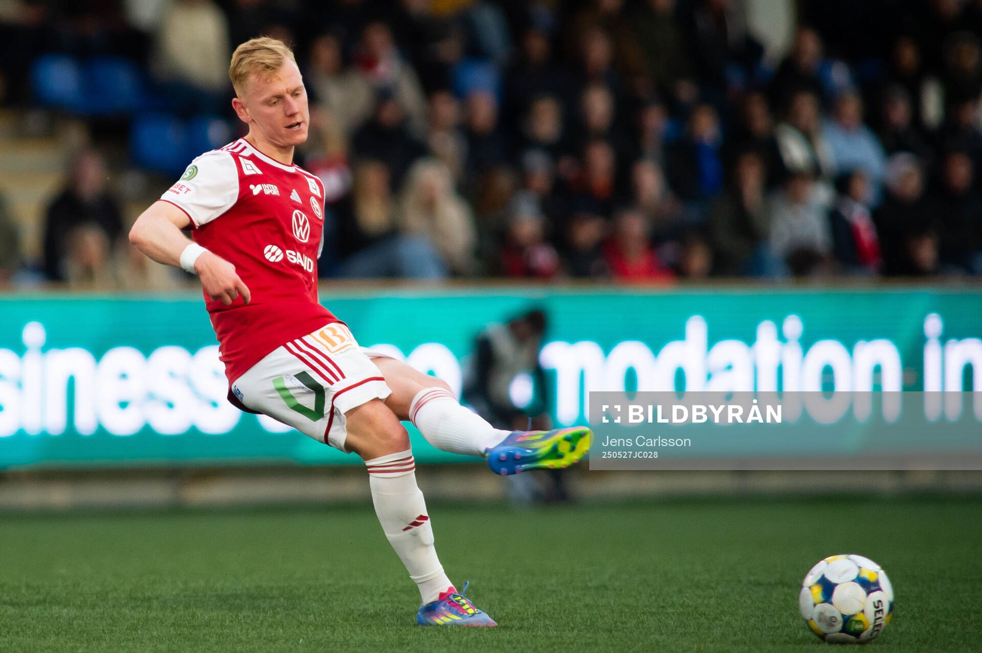Sandvikens IFs Christopher Redenstrand under fotbollsmatchen i Superettan mellan Sandvikens IF och GIF Sundsvall den 27 maj 2025 i Sandviken.