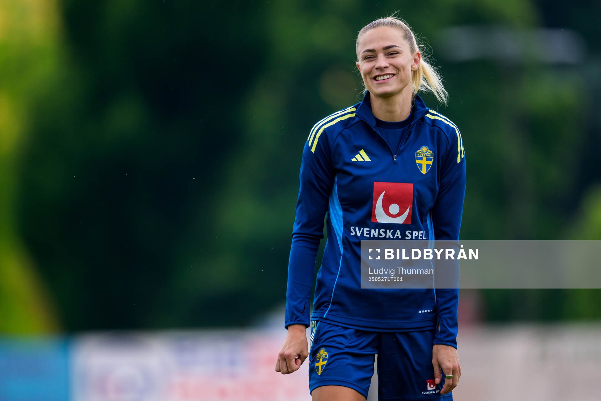 Fridolina Rolfö of the Swedish women’s national football team during a training session on May 27, 2025 in Fidenza. 