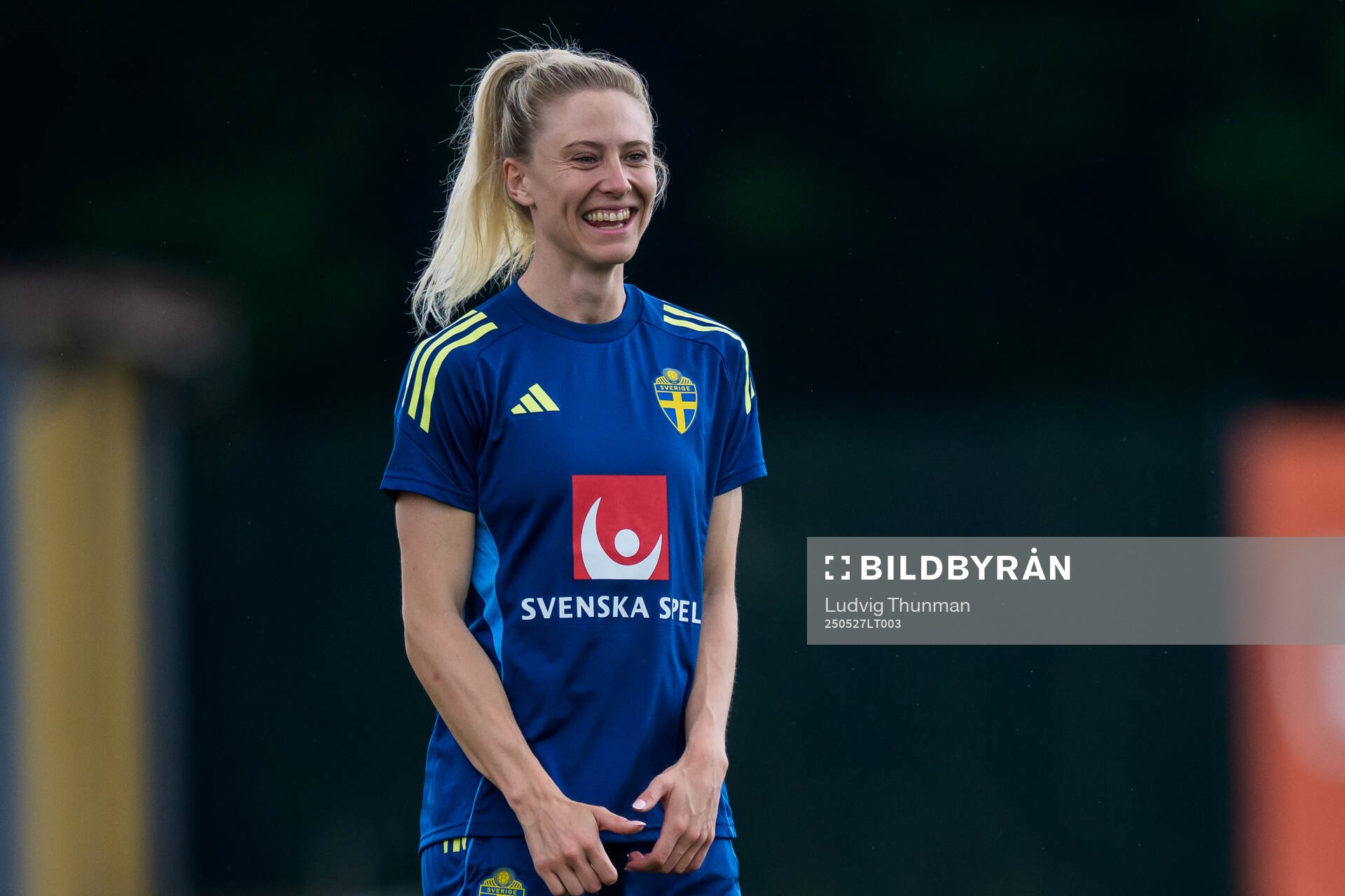 Rebecka Blomqvist of the Swedish women’s national football team during a training session on May 27, 2025 in Fidenza. 