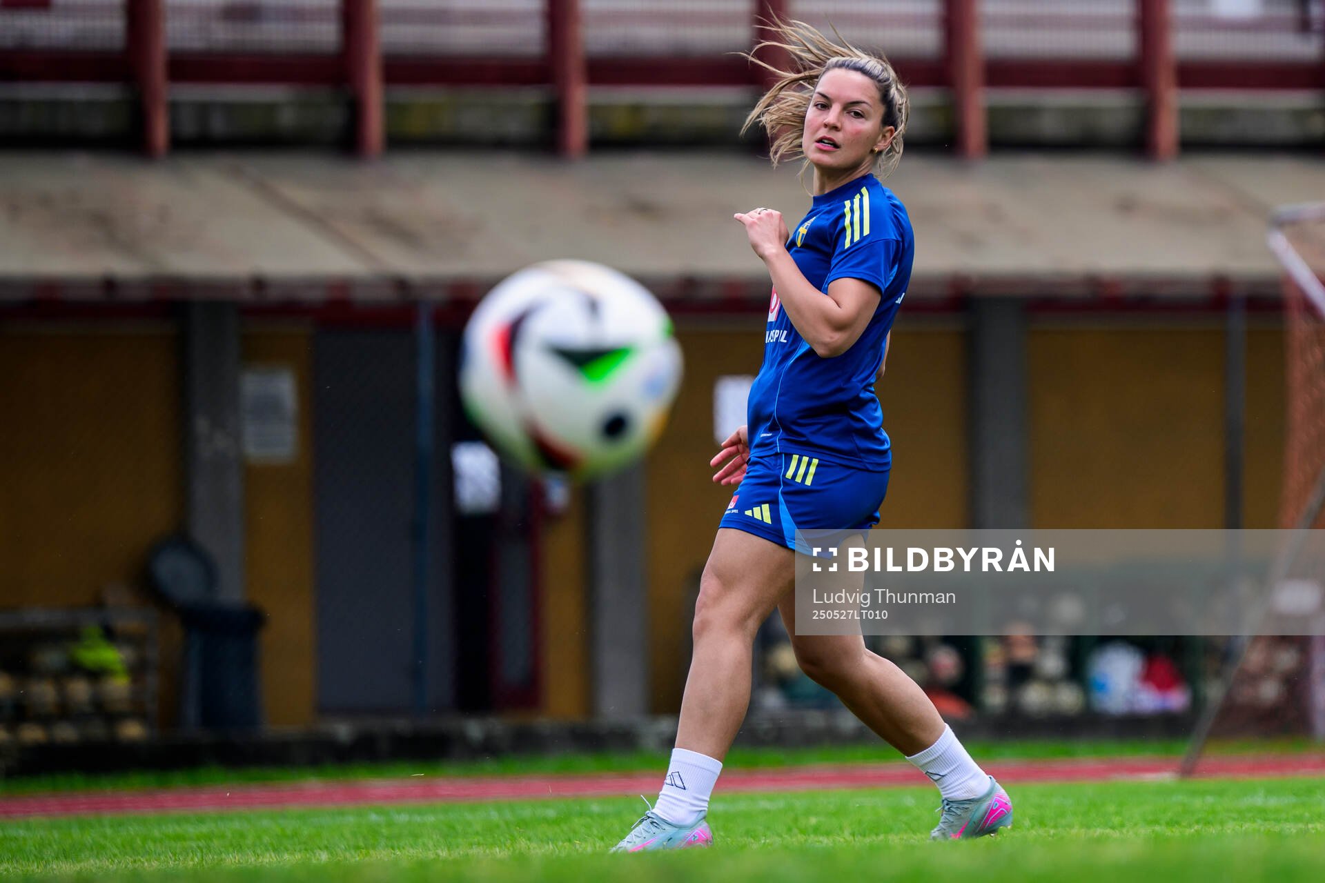 Johanna Rytting Kaneryd of the Swedish women’s national football team during a training session on May 27, 2025 in Fidenza. 