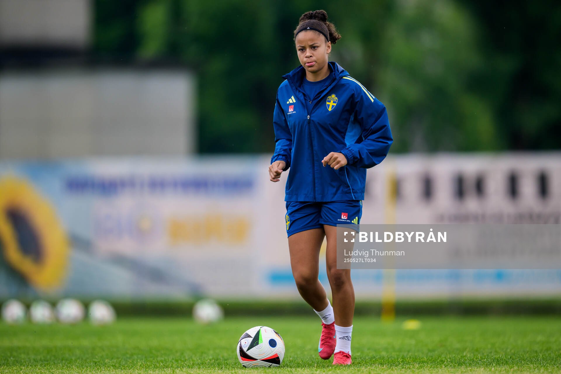 Felicia Schröder of the Swedish women’s national football team during a training session on May 27, 2025 in Fidenza. 