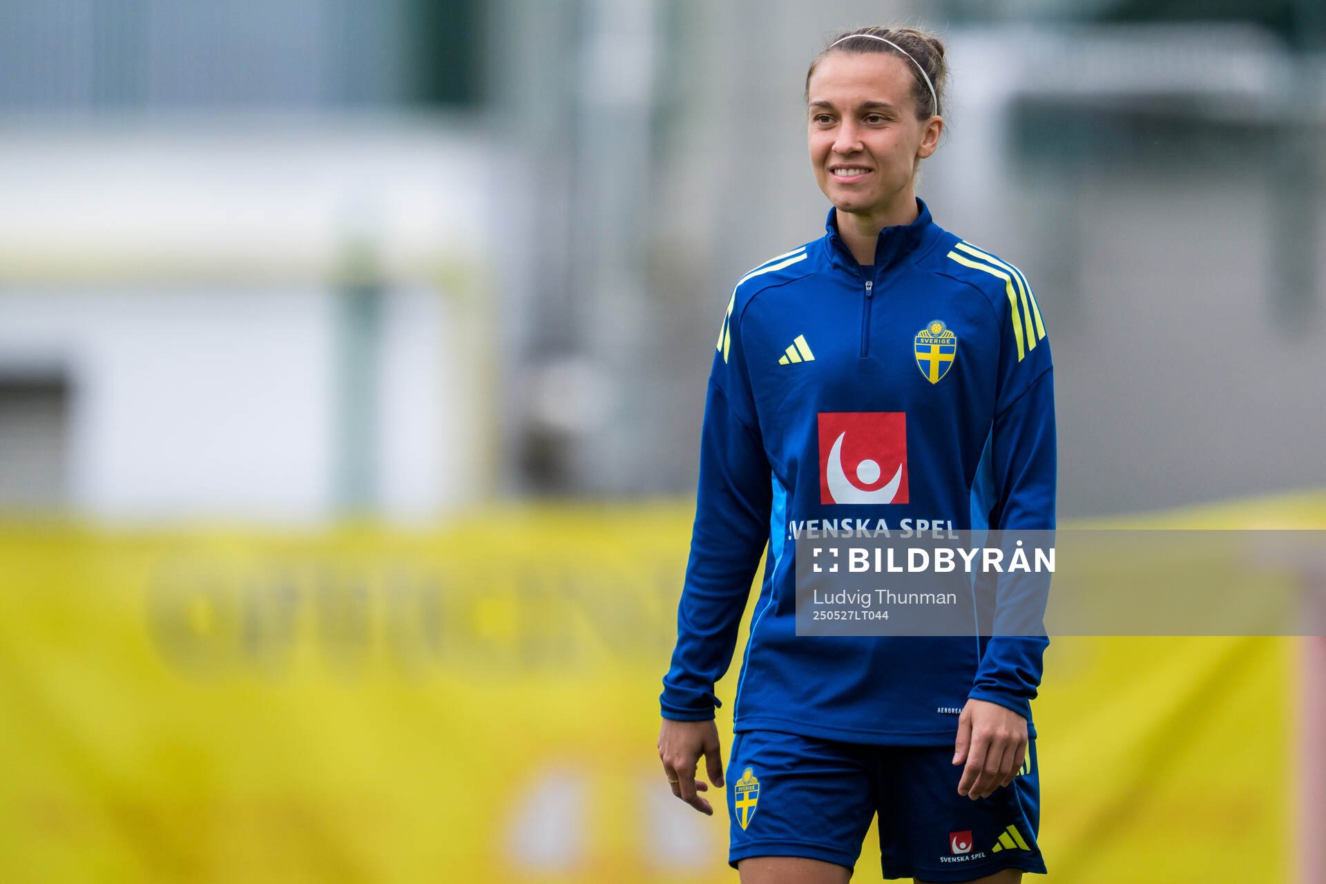Julia Zigiotti Olme of the Swedish women’s national football team during a training session on May 27, 2025 in Fidenza. 
