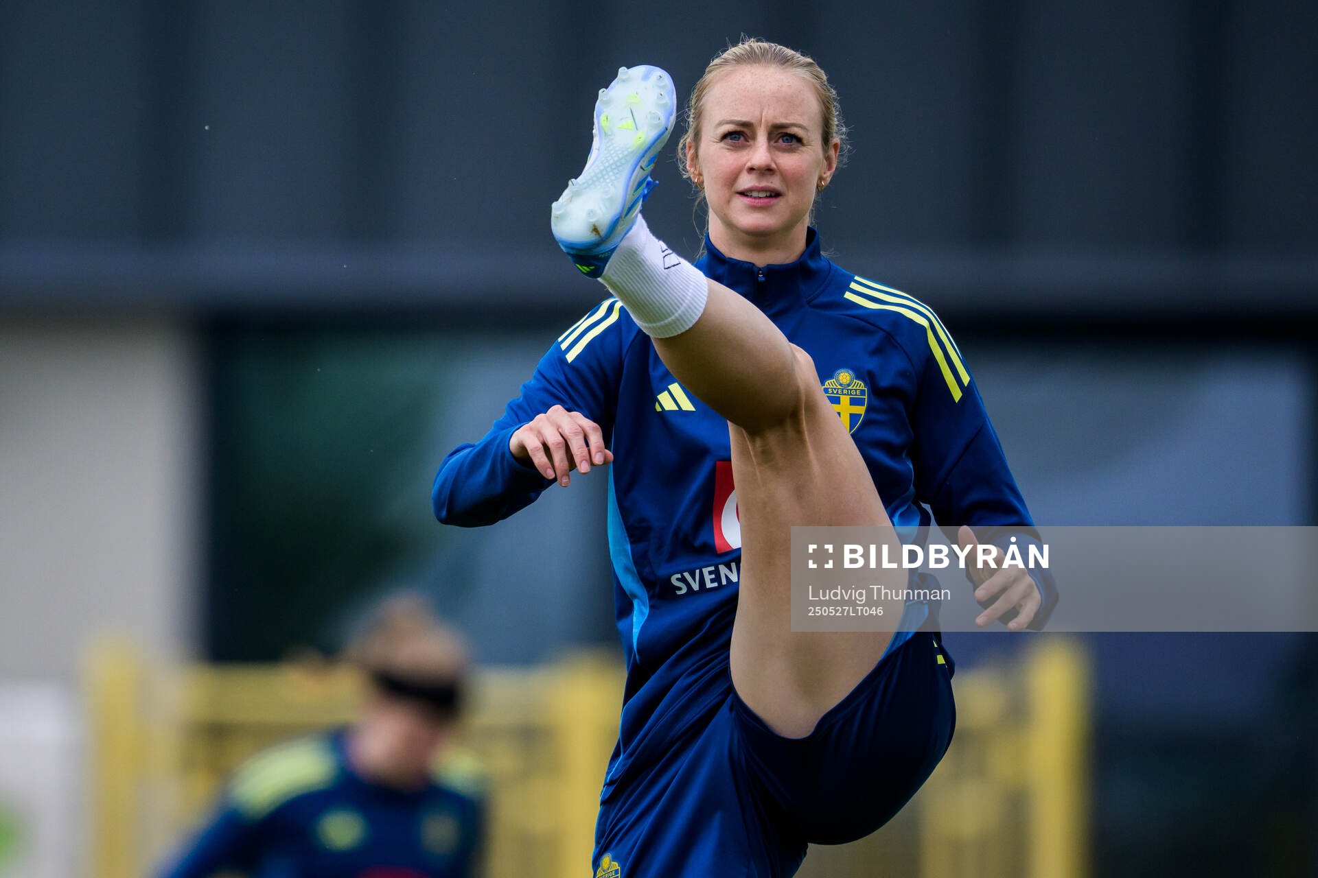 Amanda Ilestedt of the Swedish women’s national football team during a training session on May 27, 2025 in Fidenza. 