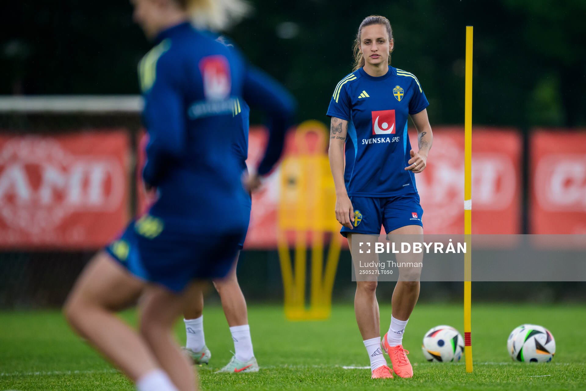 Nathalie Björn of the Swedish women’s national football team during a training session on May 27, 2025 in Fidenza. 
