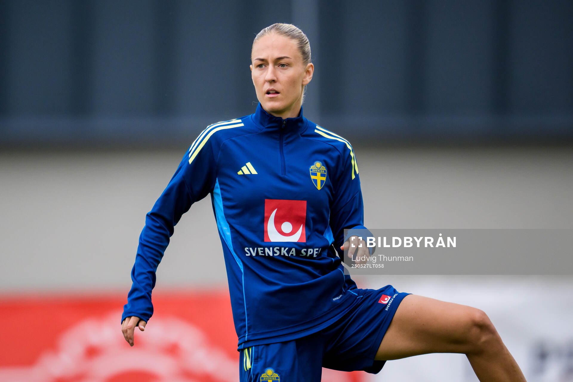Emma Kullberg of the Swedish women’s national football team during a training session on May 27, 2025 in Fidenza. 