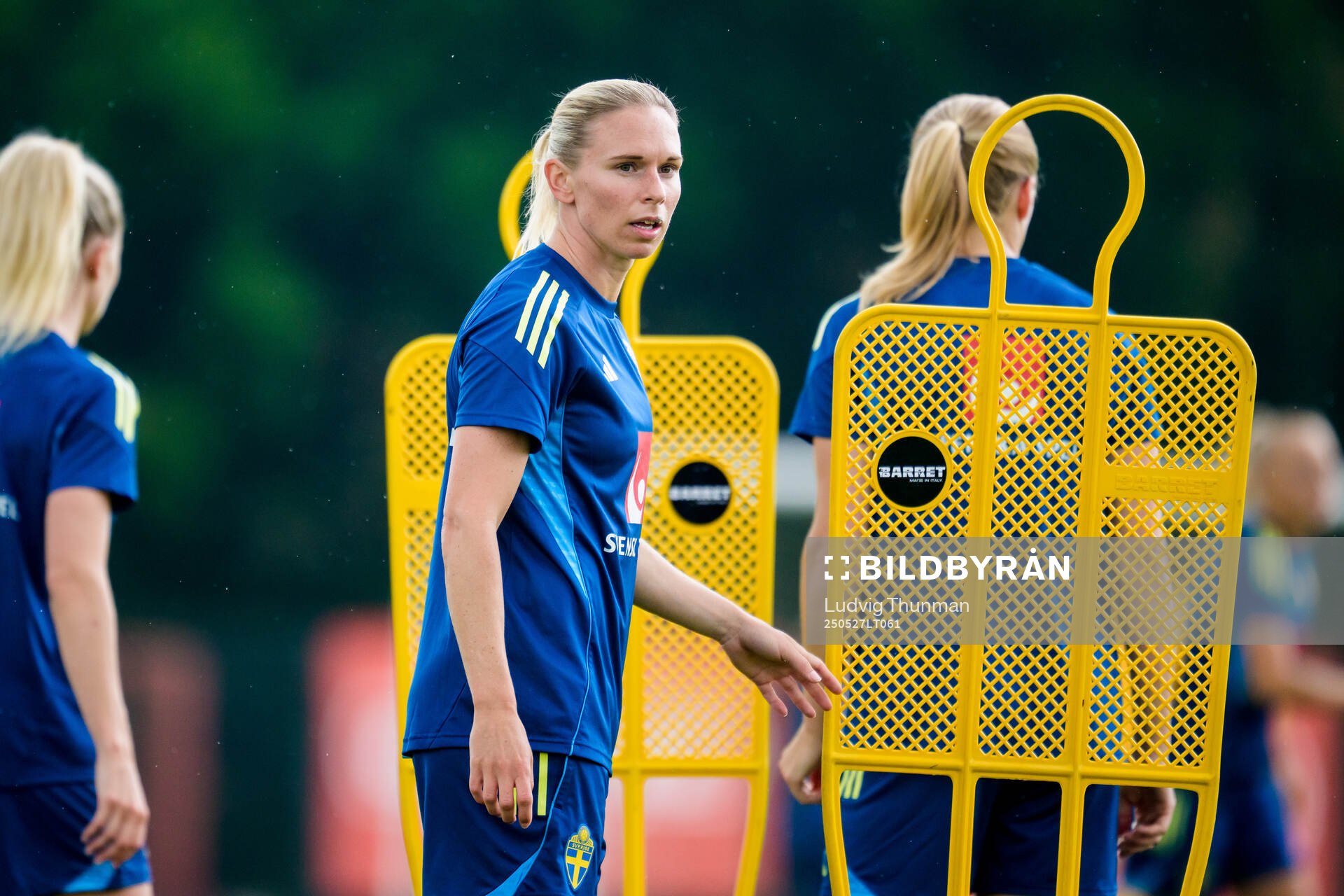 Jonna Andersson of the Swedish women’s national football team during a training session on May 27, 2025 in Fidenza. 
