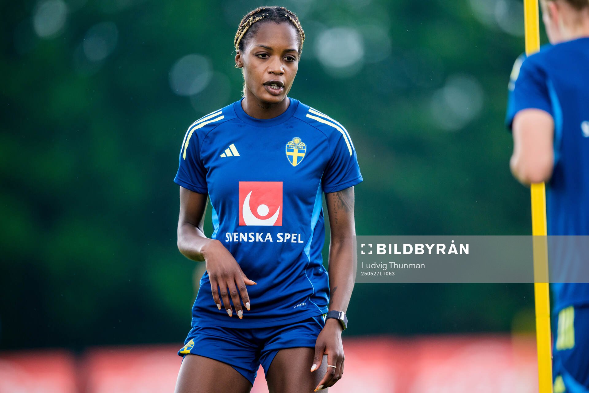 Evelyn Ijeh of the Swedish women’s national football team during a training session on May 27, 2025 in Fidenza. 