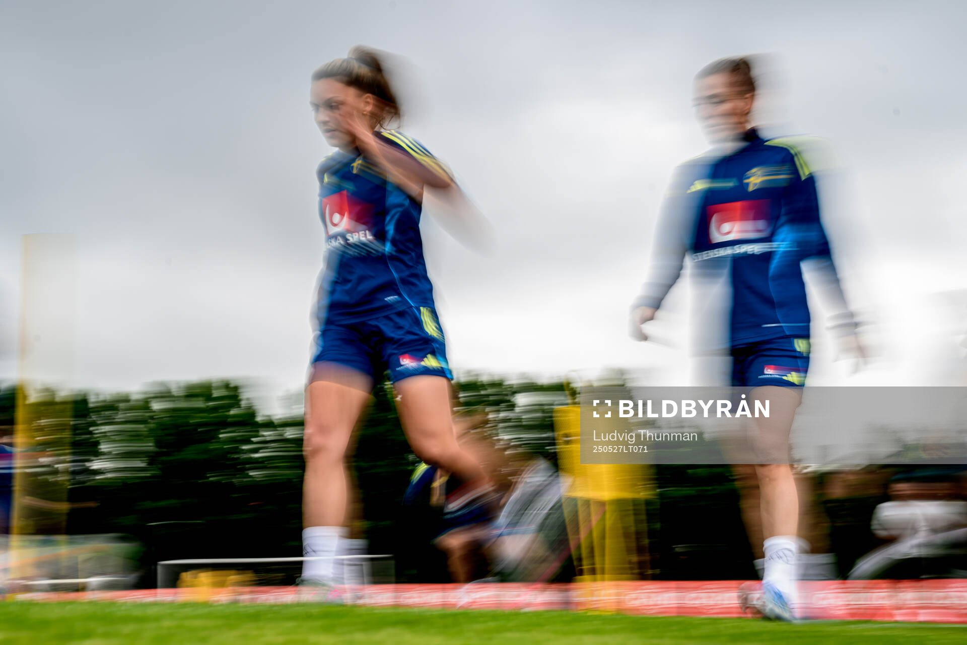 Johanna Rytting Kaneryd and Linda Sembrant of the Swedish women’s national football team during a training session on May 27, 2025 in Fidenza. 