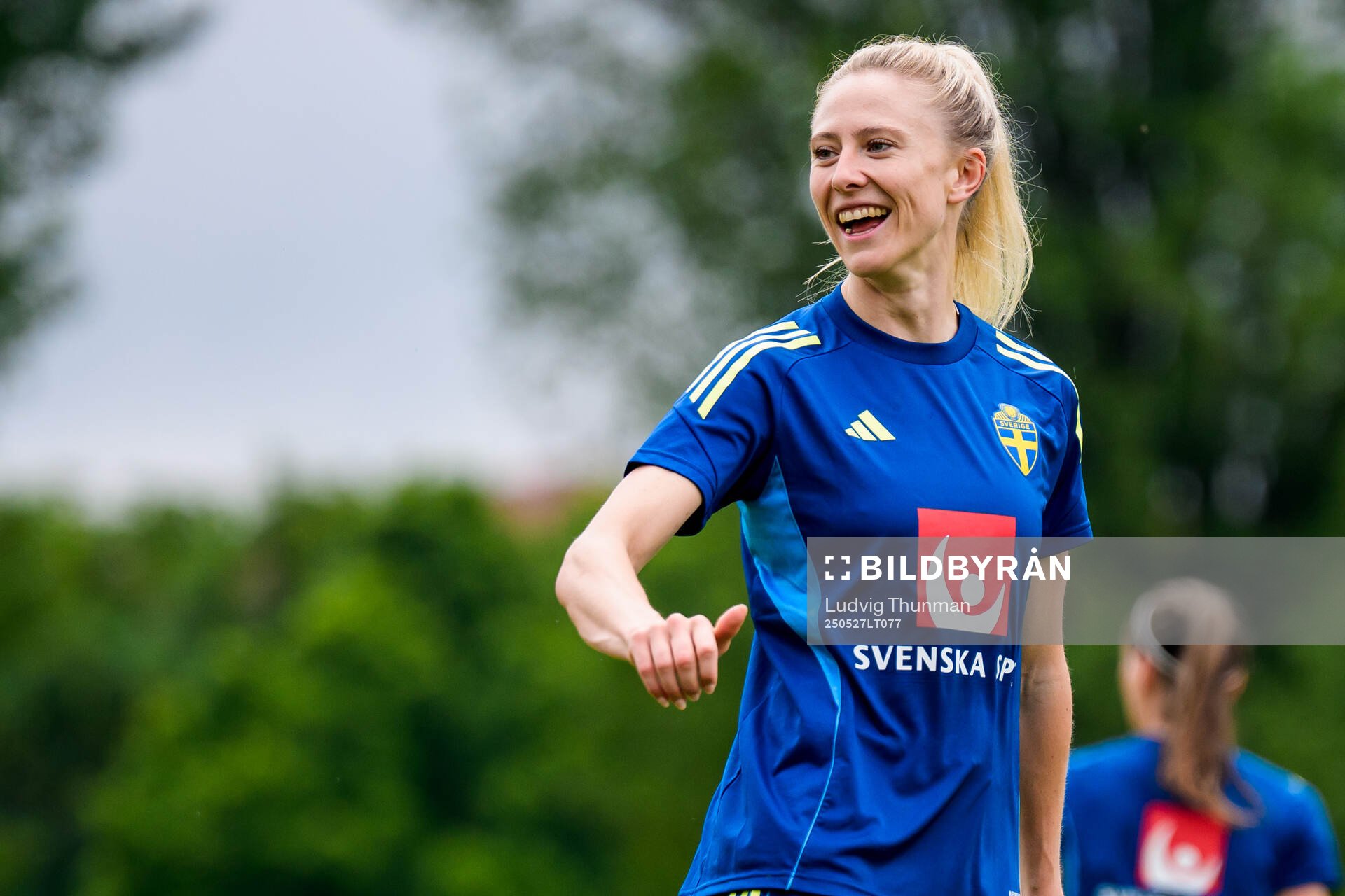 Rebecka Blomqvist of the Swedish women’s national football team during a training session on May 27, 2025 in Fidenza. 