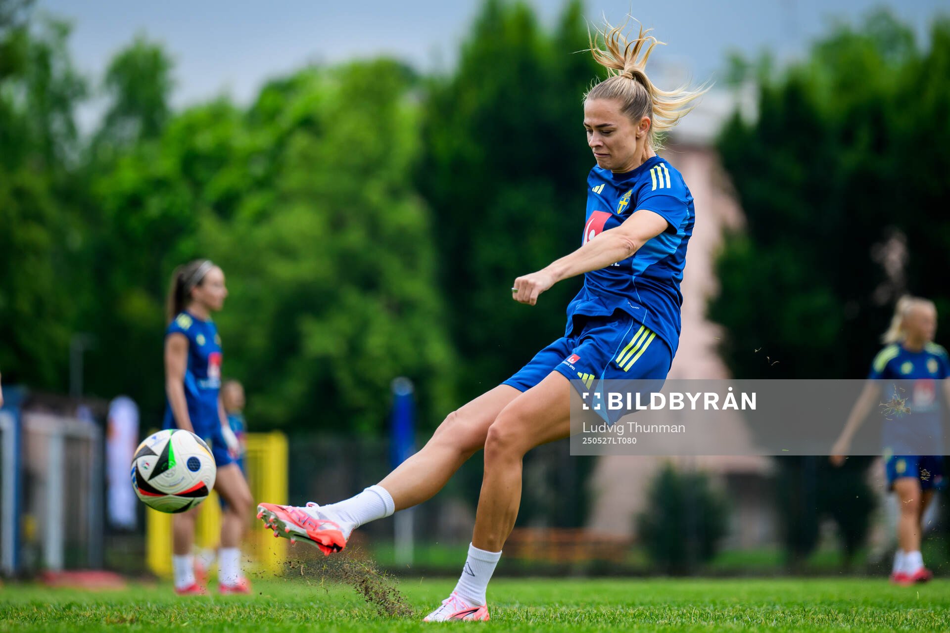 Fridolina Rolfö of the Swedish women’s national football team during a training session on May 27, 2025 in Fidenza. 