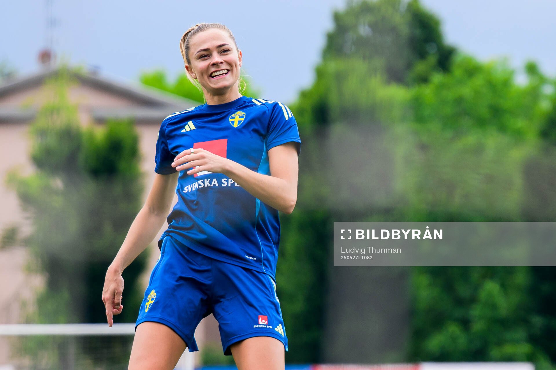 Fridolina Rolfö of the Swedish women’s national football team during a training session on May 27, 2025 in Fidenza. 