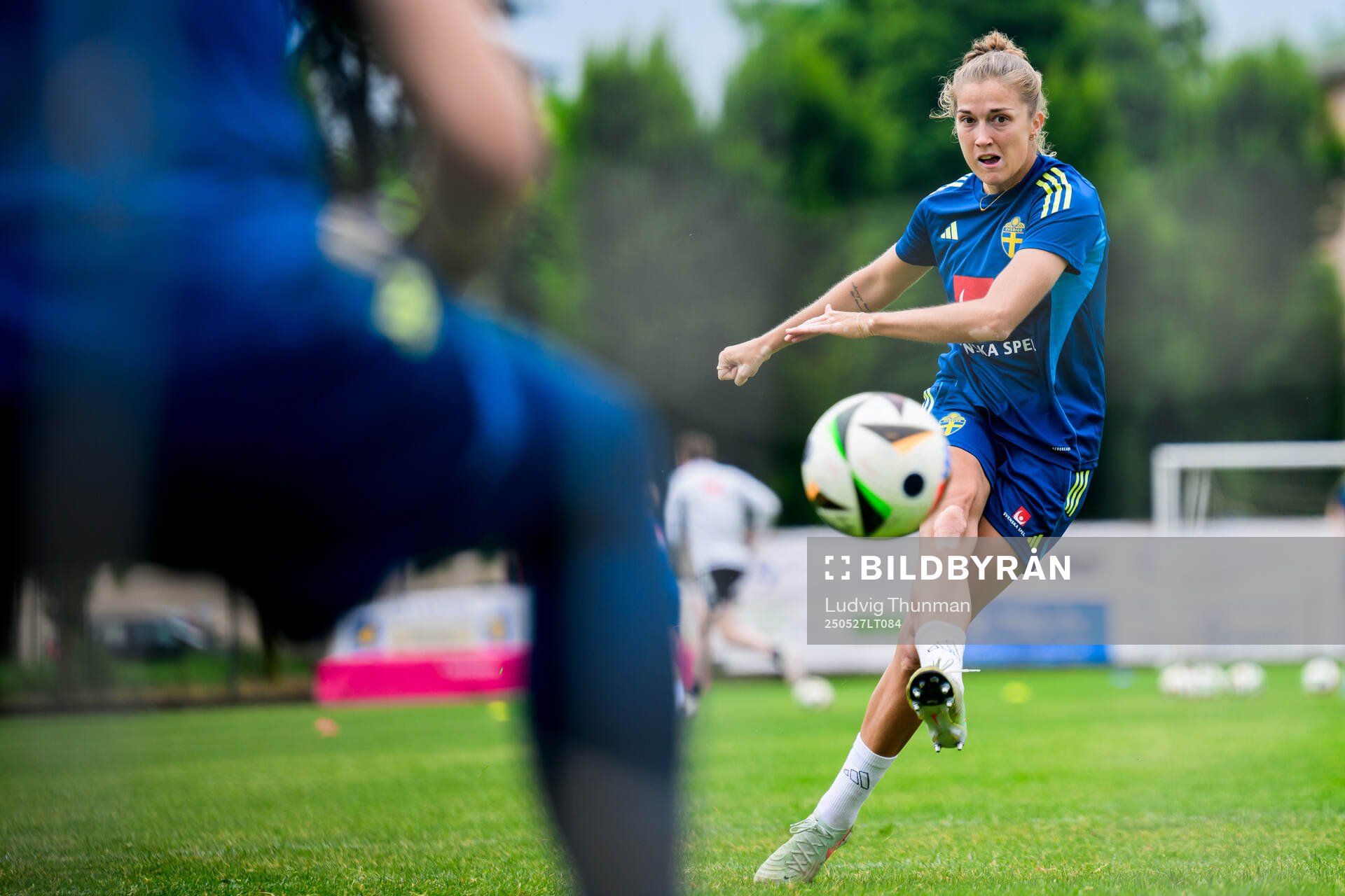 Filippa Angeldahl of the Swedish women’s national football team during a training session on May 27, 2025 in Fidenza. 