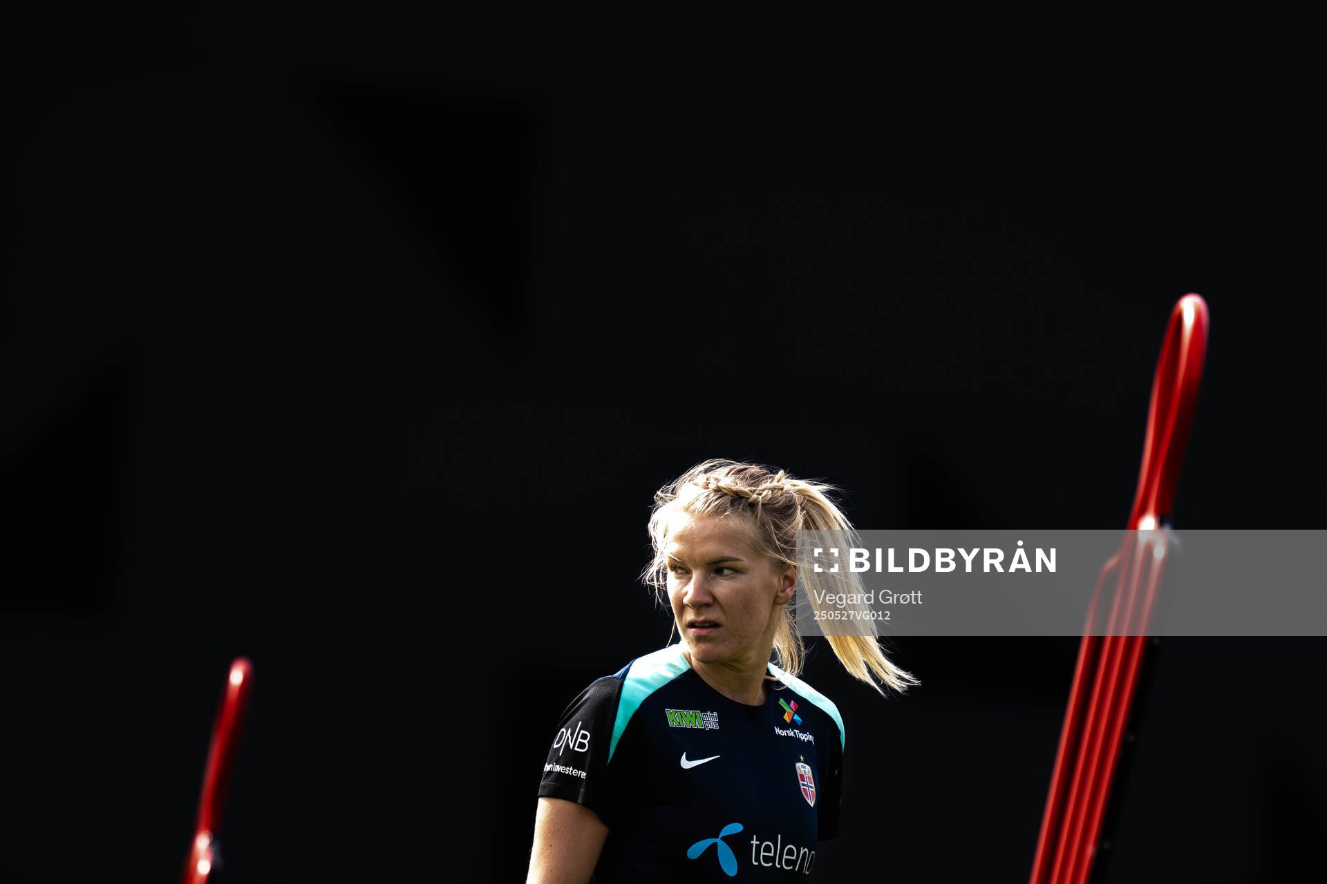 Ada Hegerberg of the Norwegian women's national football team during a training session on May 27, 2025 in Trondheim. 