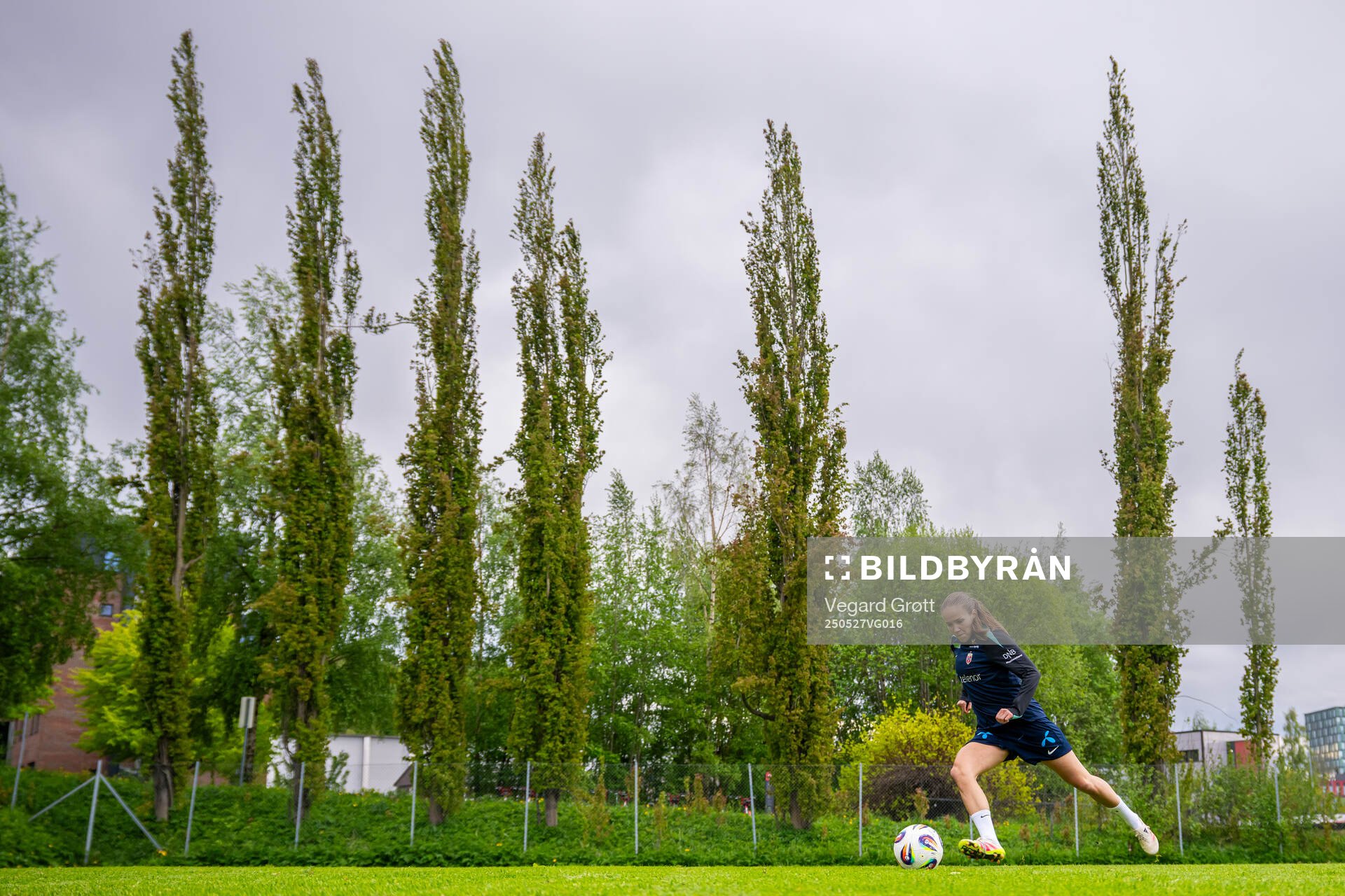 Guro Reiten of the Norwegian women's national football team during a training session on May 27, 2025 in Trondheim. 