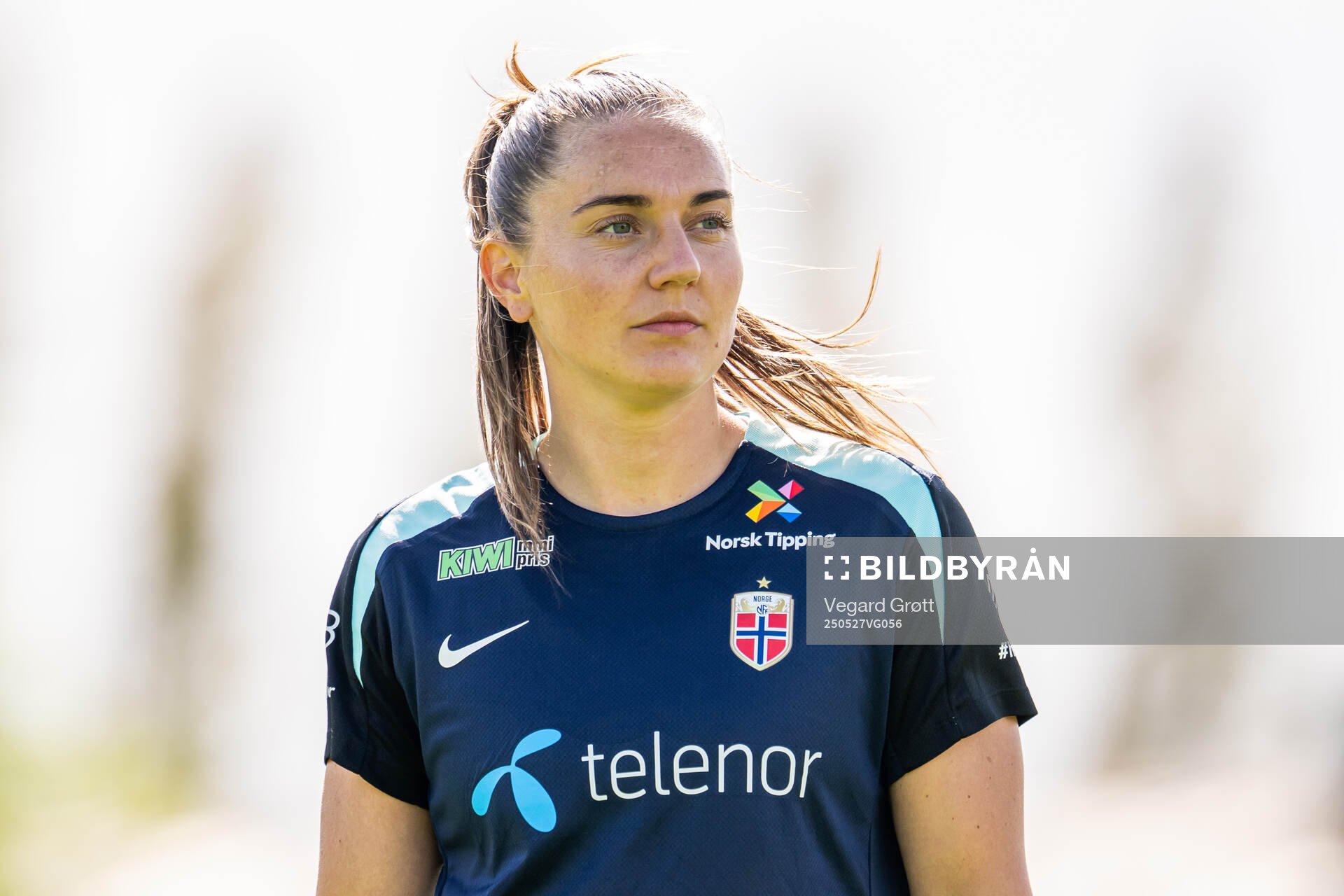 Vilde Bøe Risa of the Norwegian women's national football team during a training session on May 27, 2025 in Trondheim. 