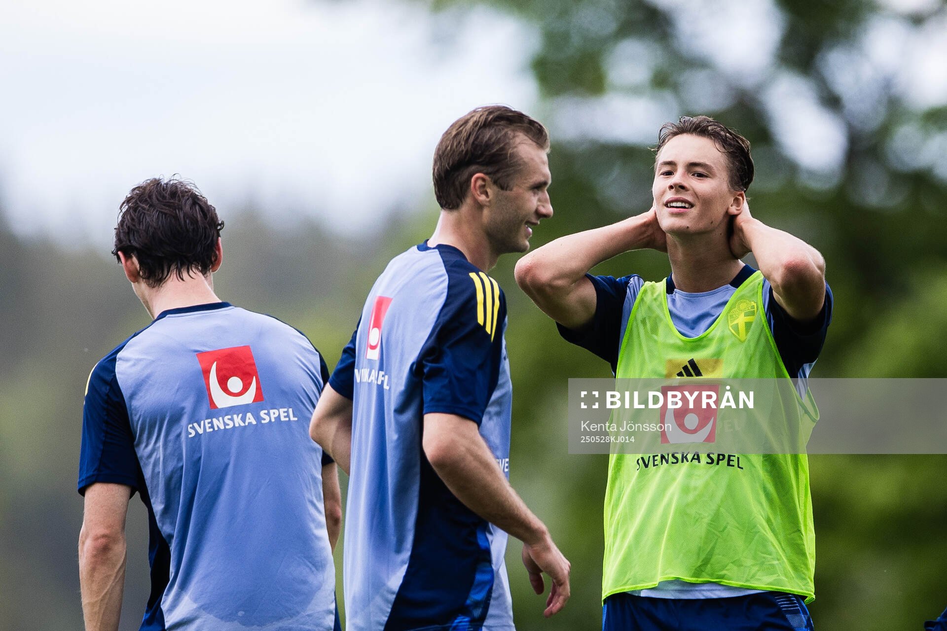 John Mellberg of the Swedish men's national football team during a training session on May 28, 2025 in Stockholm. 
