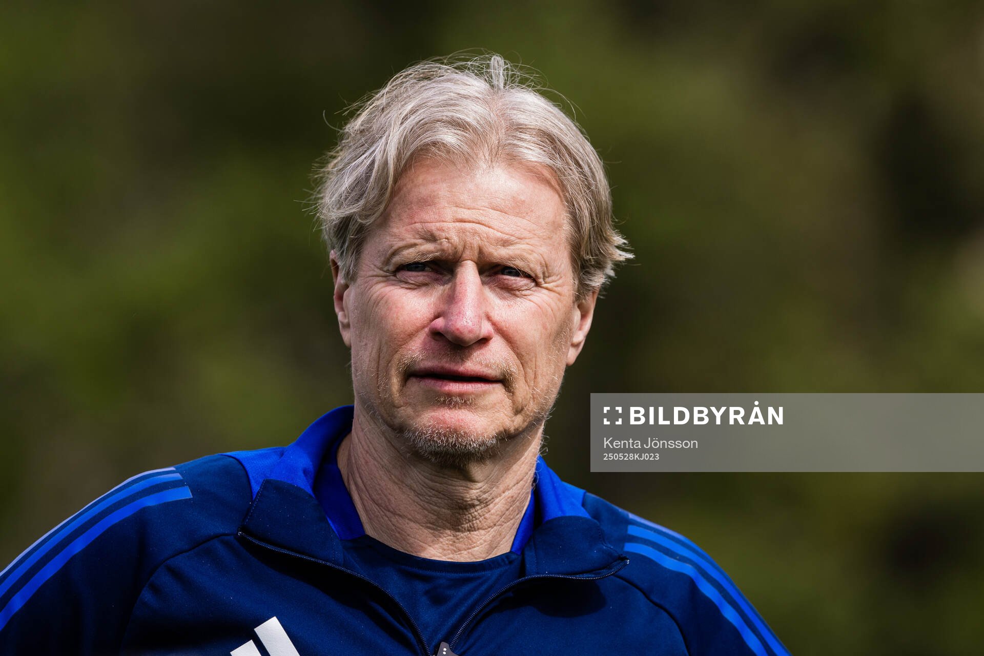 Team manager Stefan Pettersson of the Swedish men's national football team during a training session on May 28, 2025 in Stockholm. 