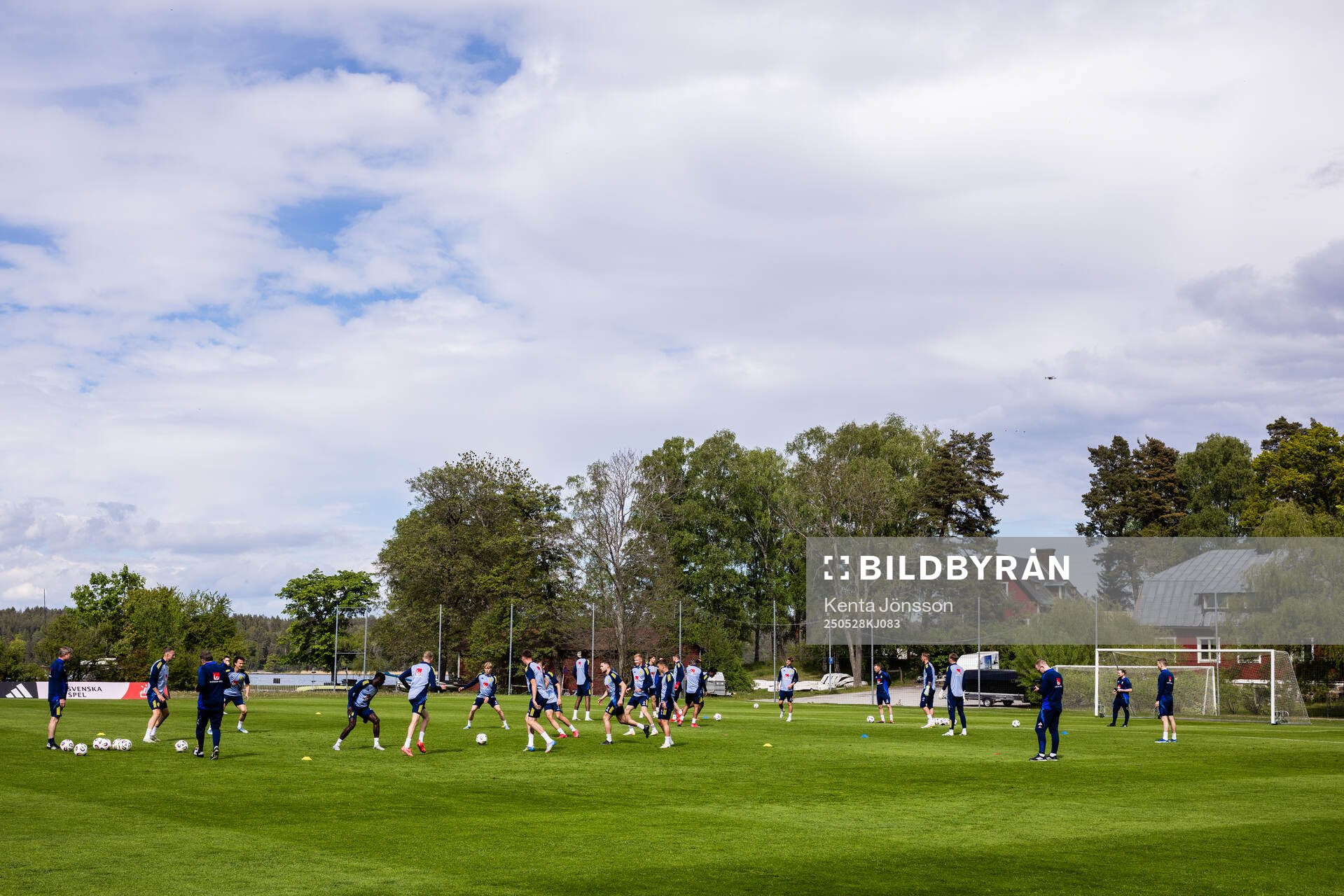 Bosön training ground during a training session with the Swedish men's national football team on May 28, 2025 in Stockholm. 