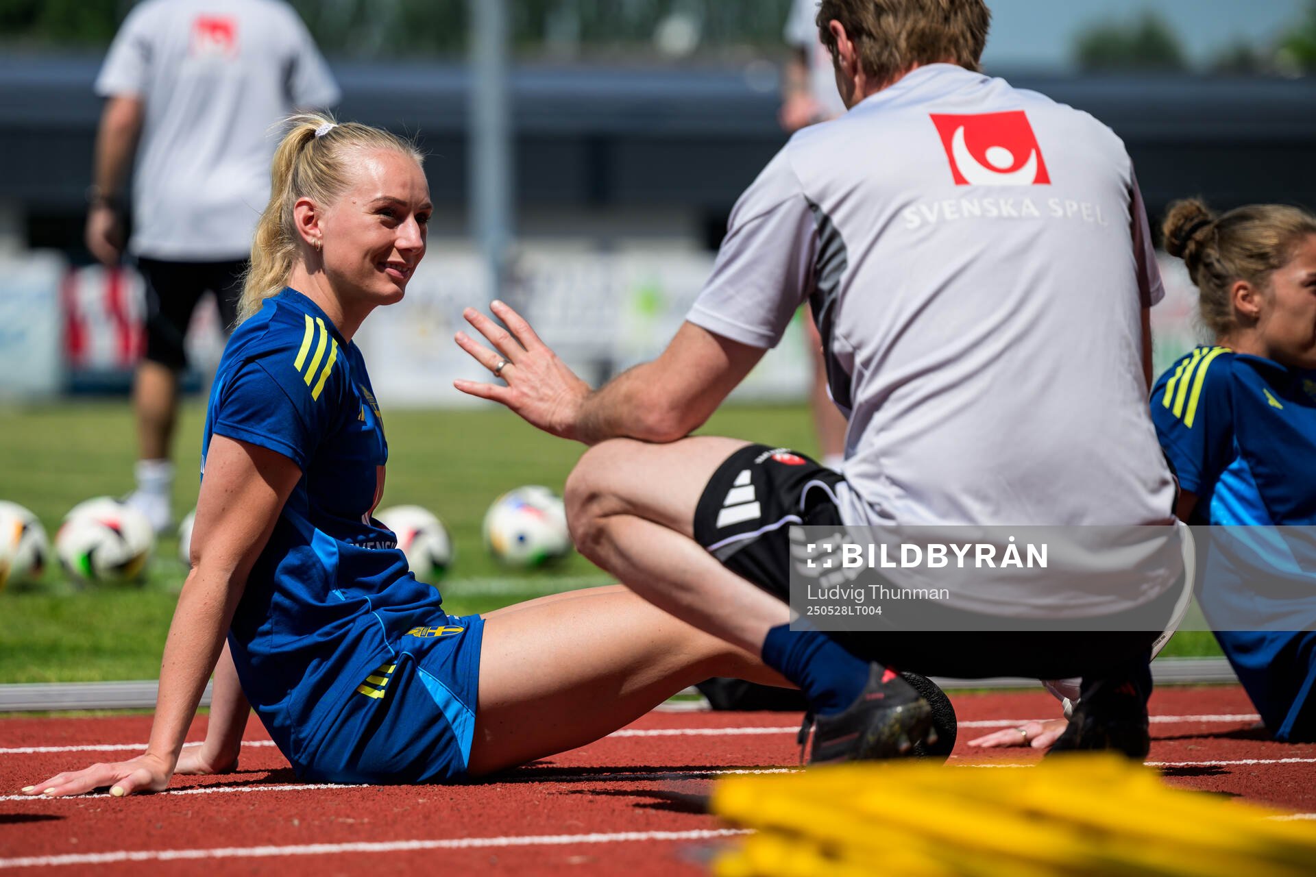 Stina Blackstenius of the Swedish women’s national football team during a training session on May 28, 2025 in Fidenza. 