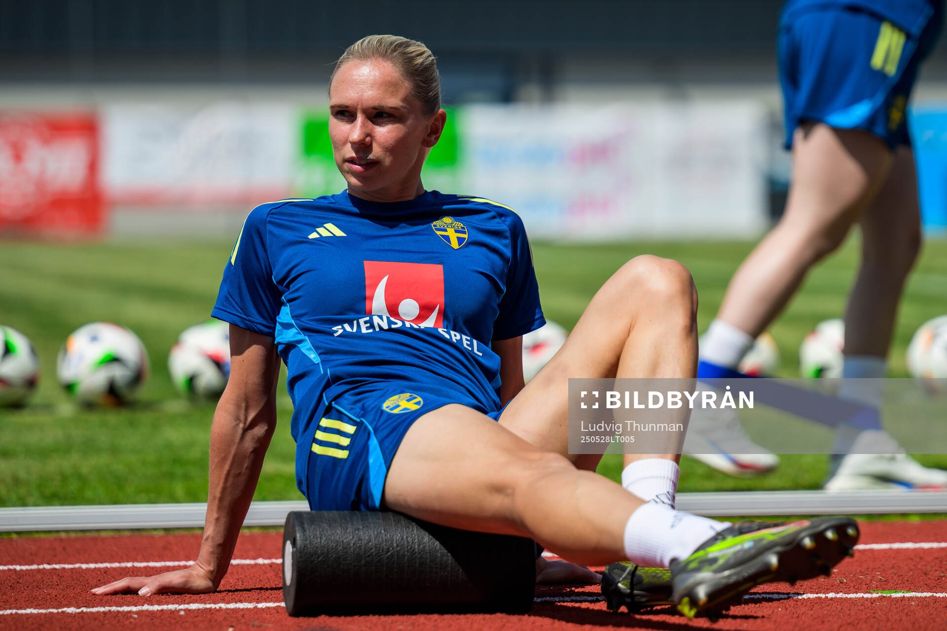 Jonna Andersson of the Swedish women’s national football team during a training session on May 28, 2025 in Fidenza. 