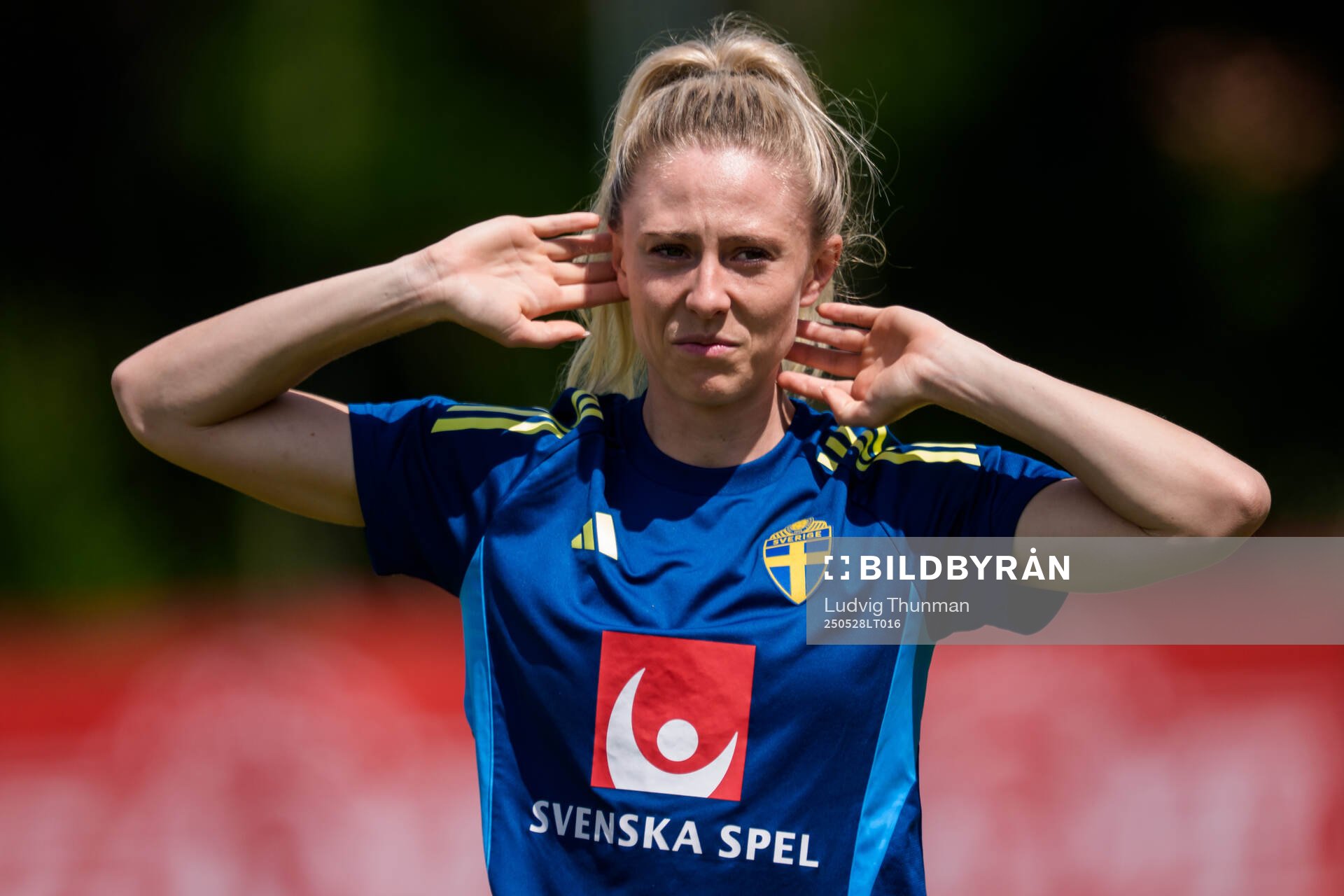 Rebecka Blomqvist of the Swedish women’s national football team during a training session on May 28, 2025 in Fidenza. 