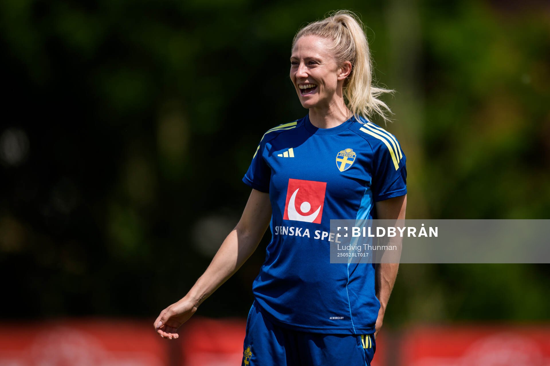Rebecka Blomqvist of the Swedish women’s national football team during a training session on May 28, 2025 in Fidenza. 